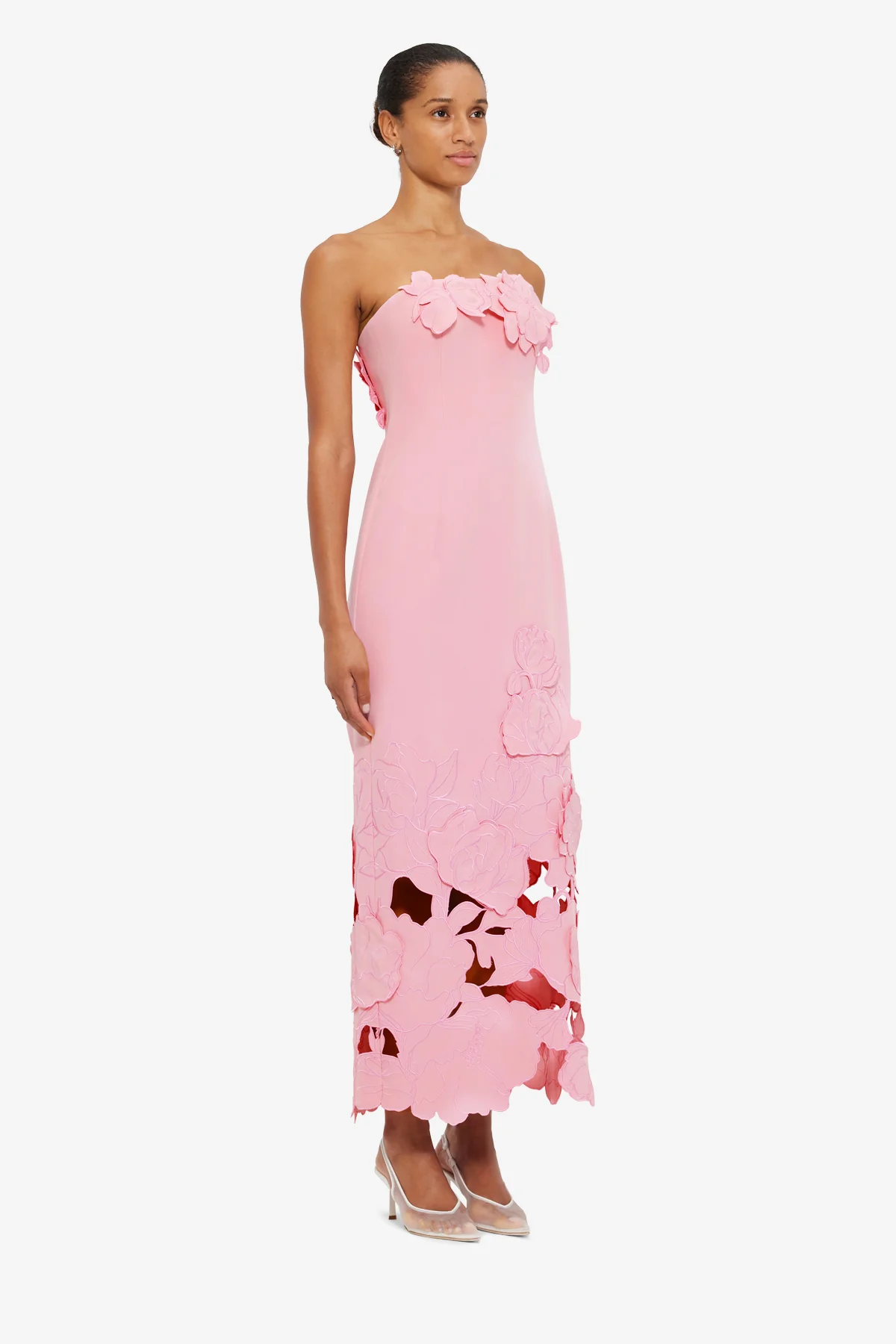 Rayna Appliqué Bustier Maxi Dress - Flamingo - Image 4
