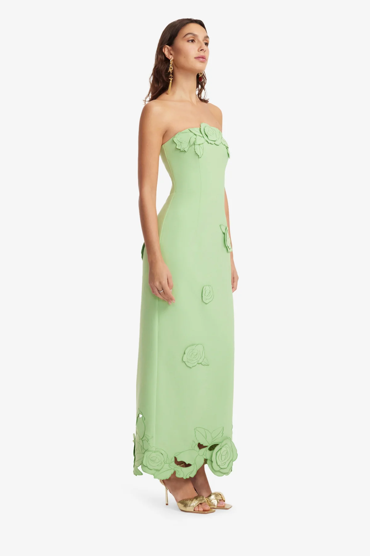 Rayna Appliqué Bustier Maxi Dress - Juniper Green - Image 4