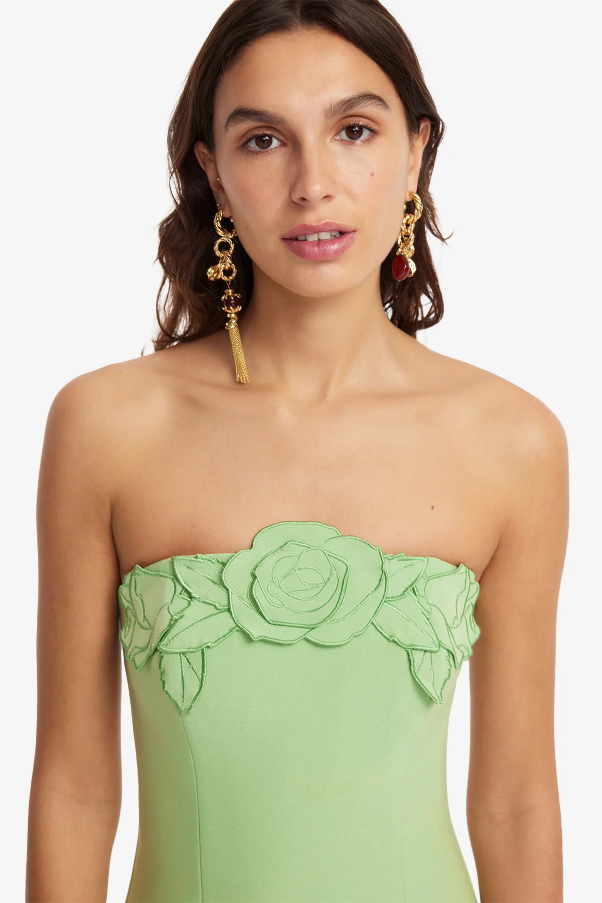 Rayna Appliqué Bustier Maxi Dress - Juniper Green - Image 6