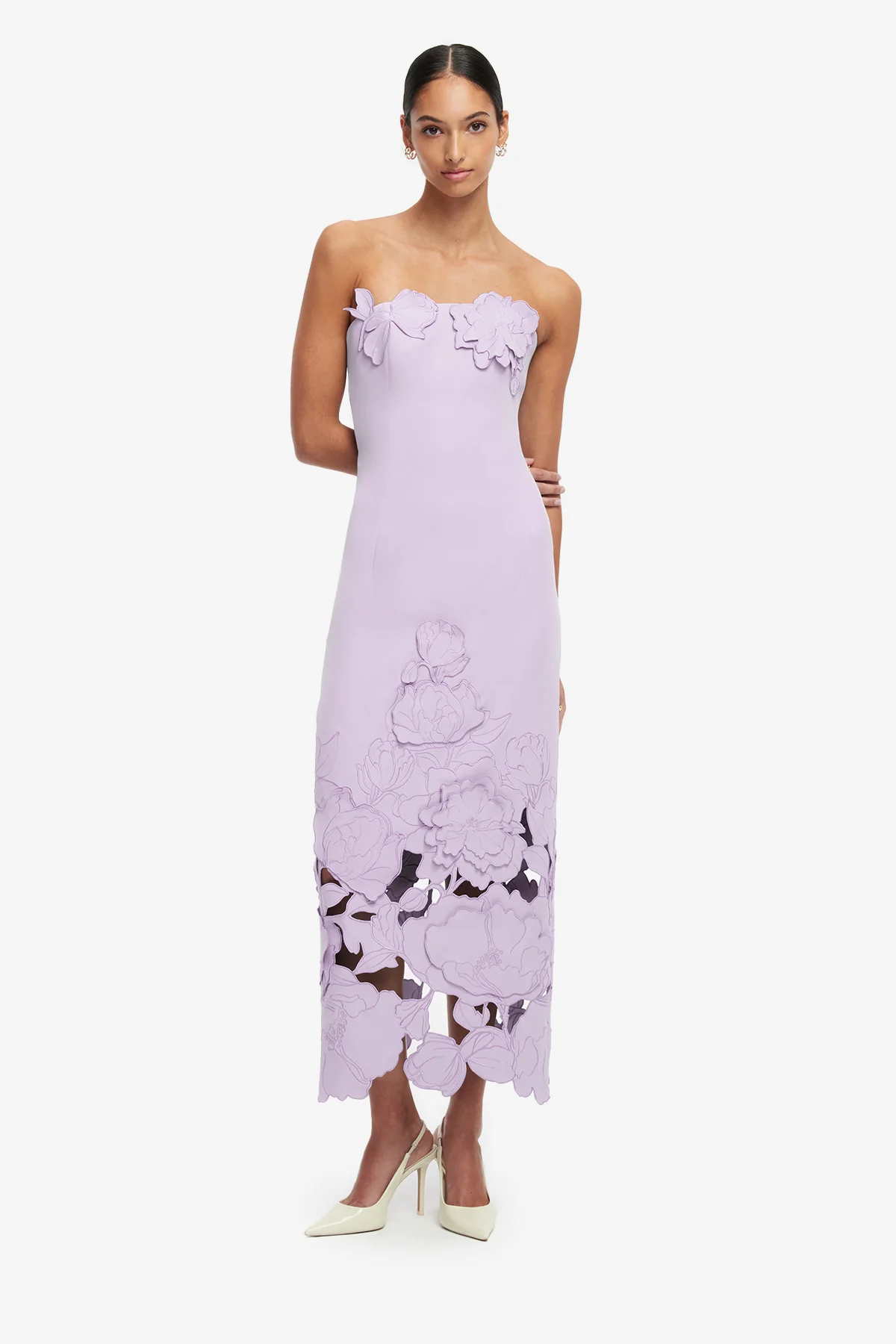 Rayna Appliqué Bustier Maxi Dress - Lilac - Image 3
