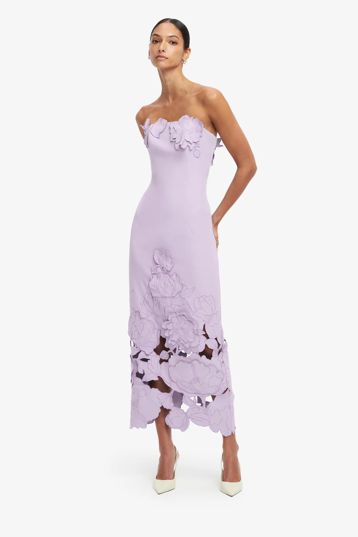 Rayna Appliqué Bustier Maxi Dress - Lilac - Image 4