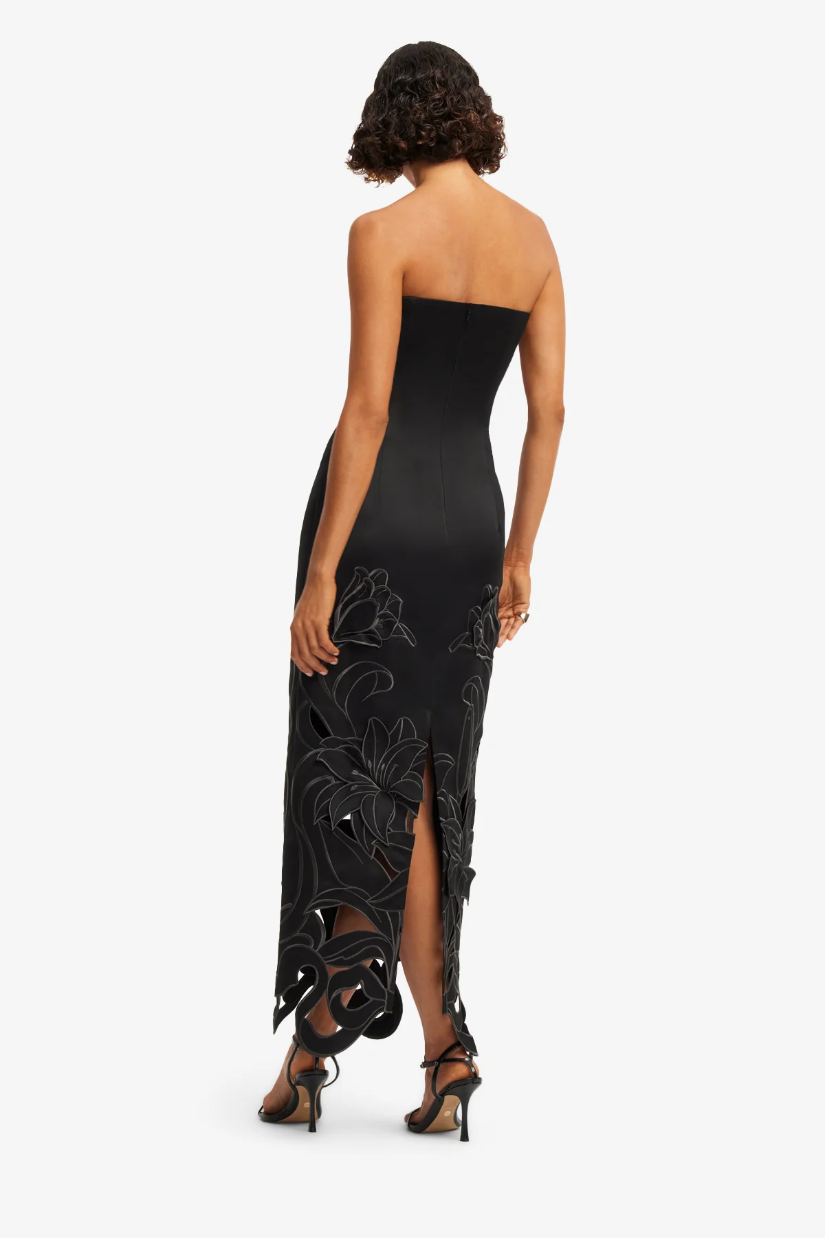 Rayna Appliqué Bustier Maxi Dress - Lily in Ebony - Image 5