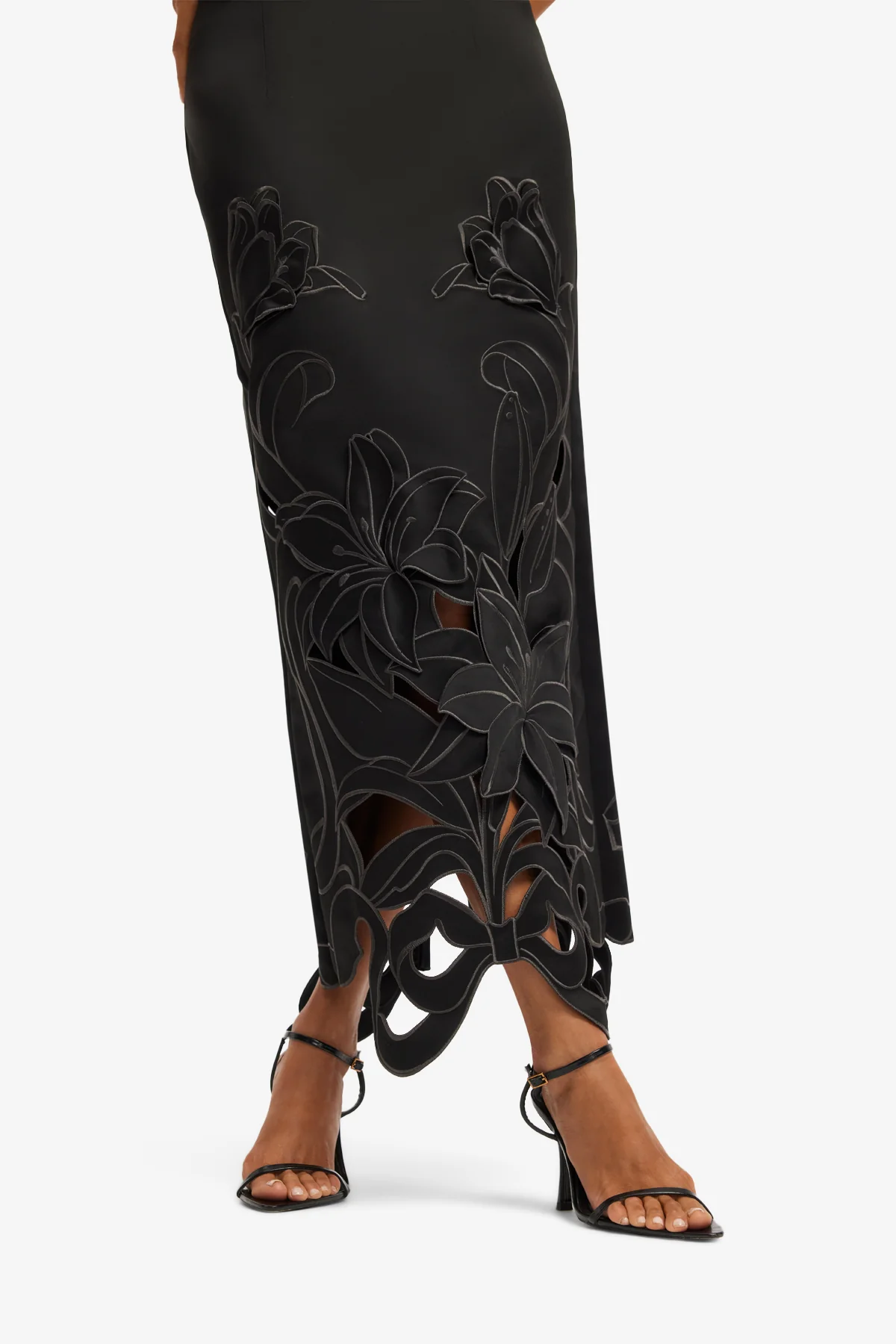 Rayna Appliqué Bustier Maxi Dress - Lily in Ebony - Image 6