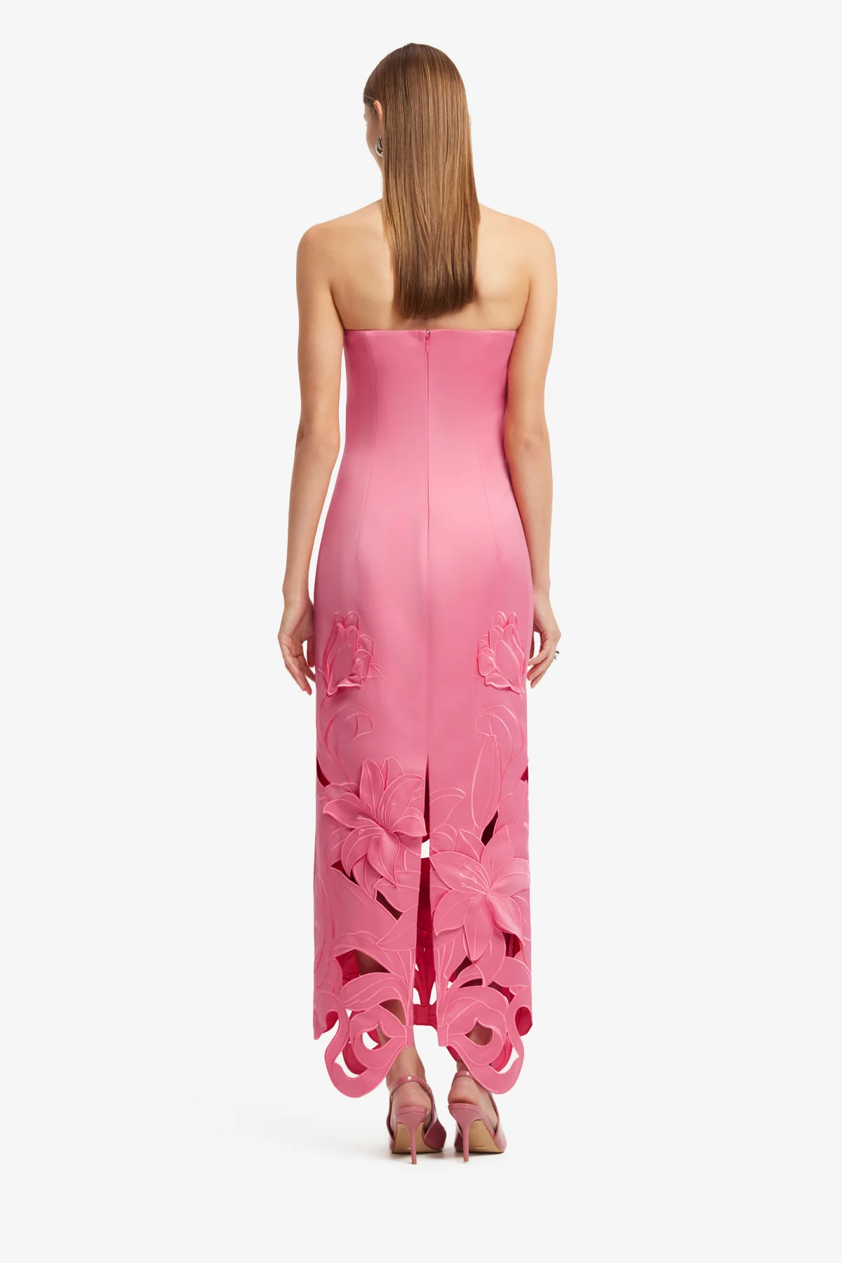 Rayna Appliqué Bustier Maxi Dress - Lily in Fuchsia - Image 5