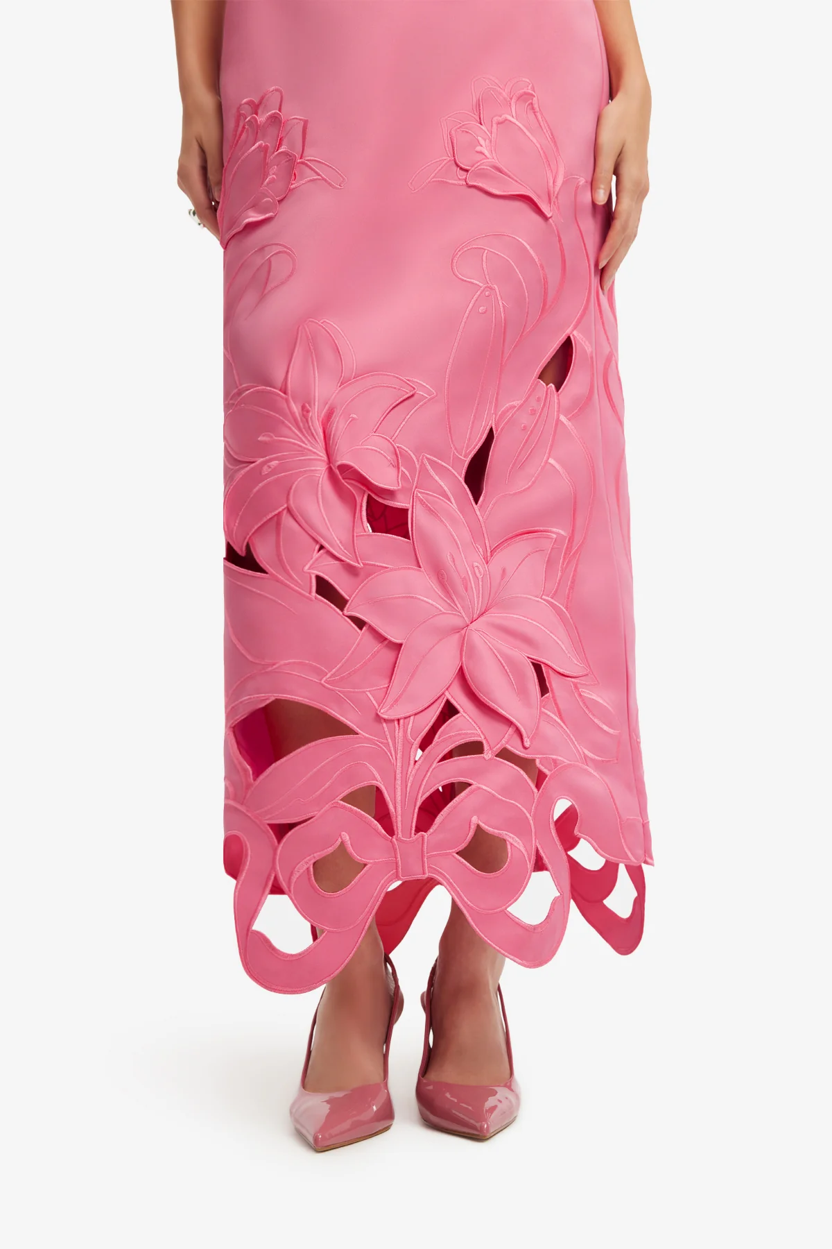 Rayna Appliqué Bustier Maxi Dress - Lily in Fuchsia - Image 6