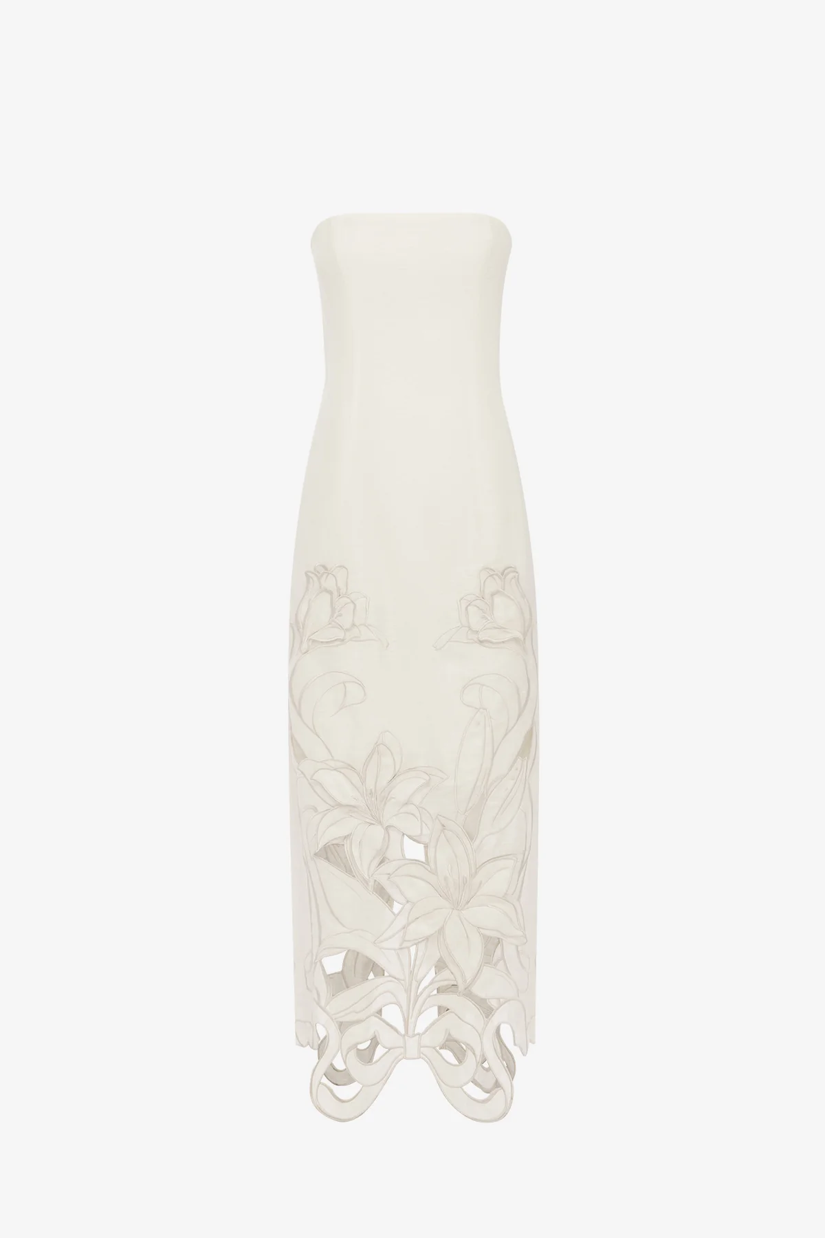Rayna Appliqué Bustier Maxi Dress - Lily in Snow