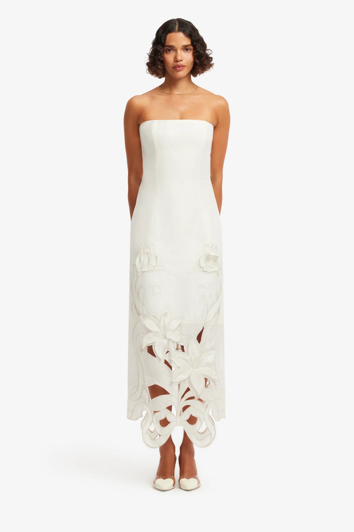 Rayna Appliqué Bustier Maxi Dress - Lily in Snow - Image 2