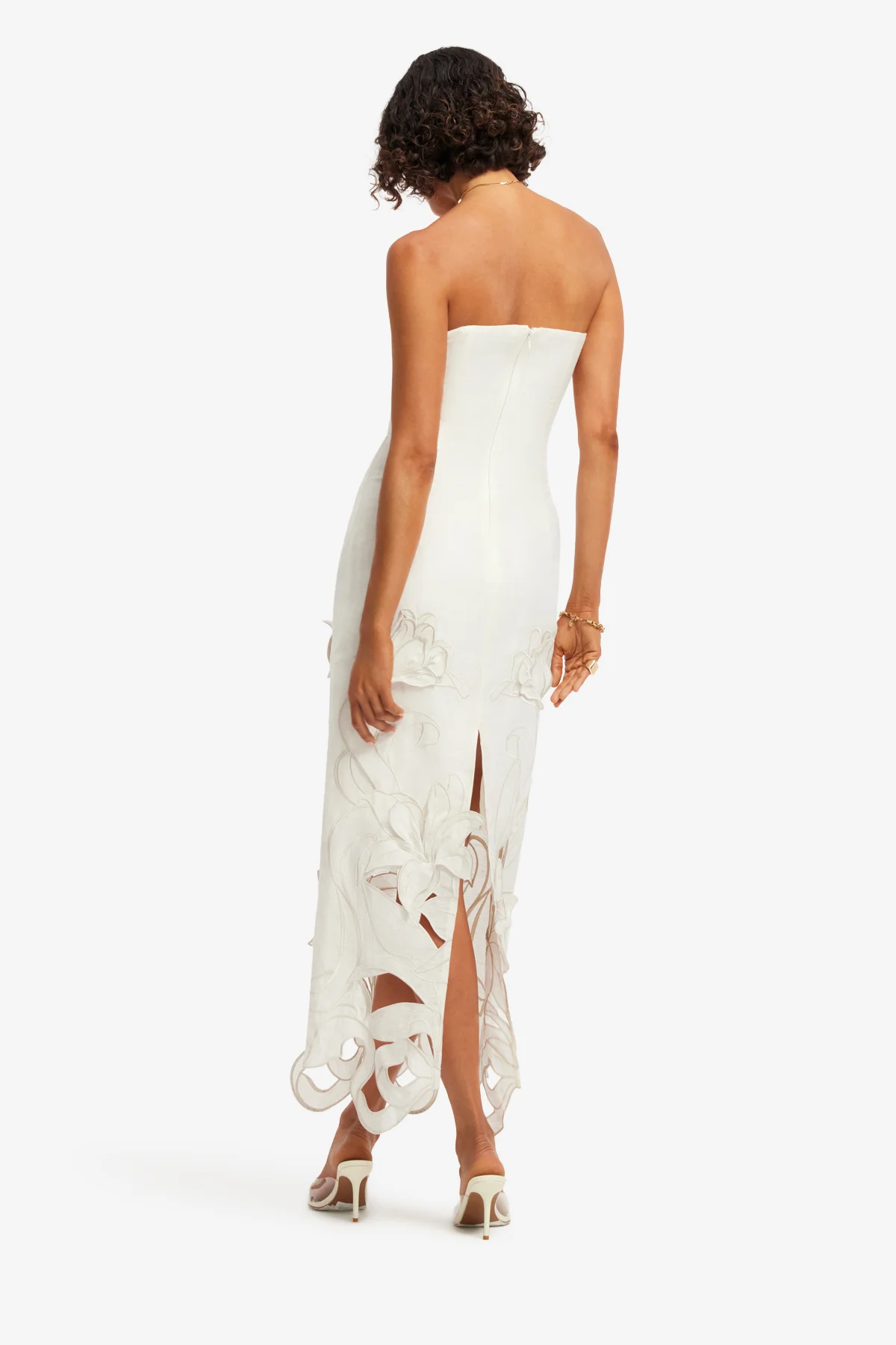 Rayna Appliqué Bustier Maxi Dress - Lily in Snow - Image 5