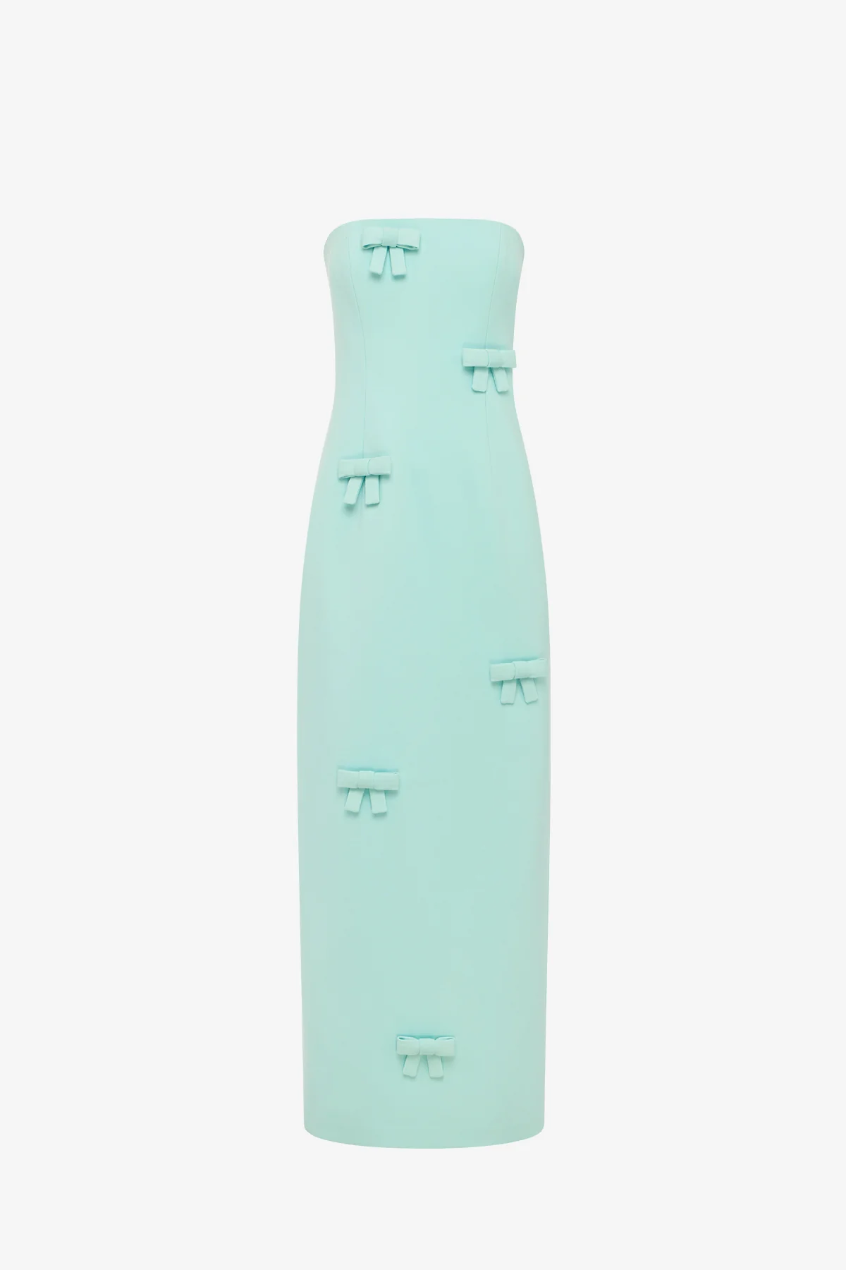 Rayna Bow Bustier Maxi Dress - Pale Turquoise