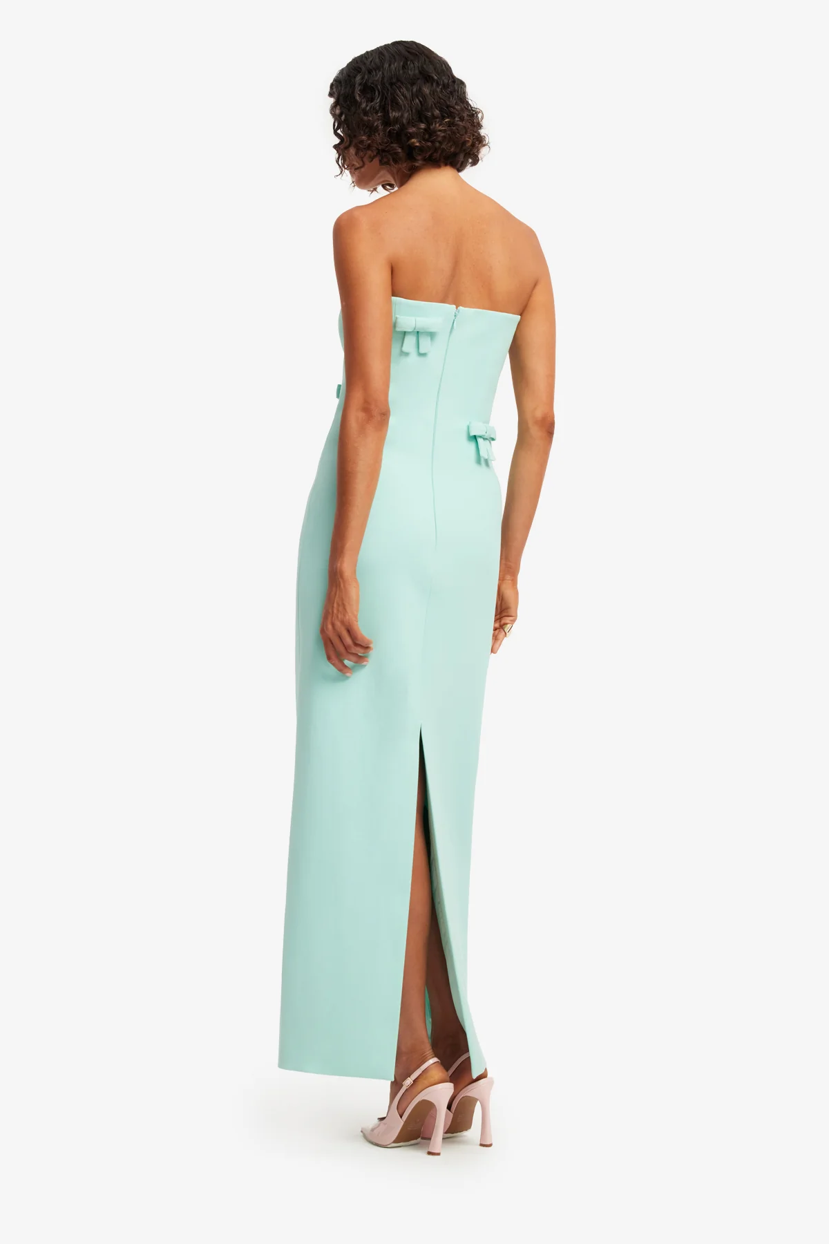 Rayna Bow Bustier Maxi Dress - Pale Turquoise - Image 5
