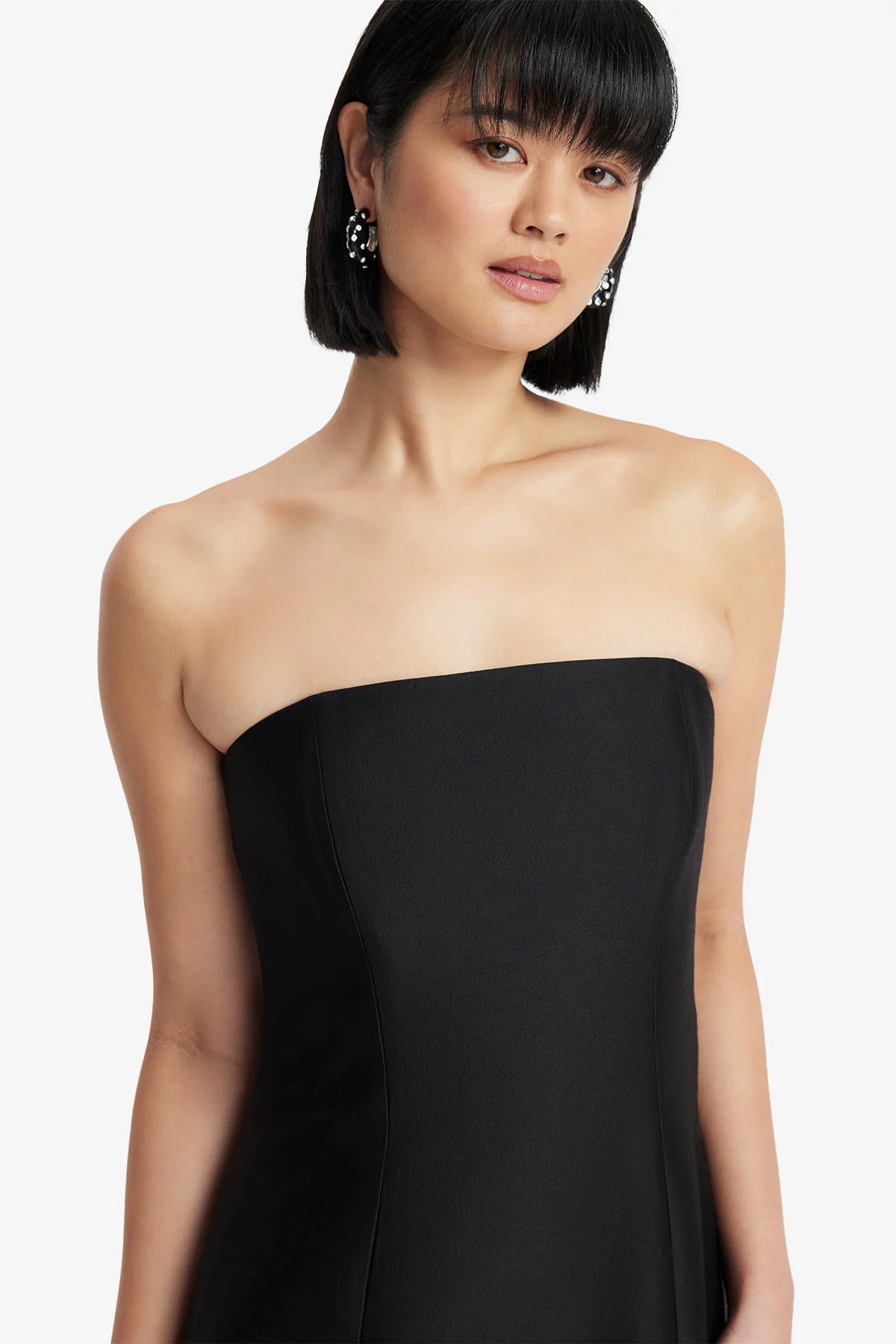 Rayna Embellished Wool Blend Bustier Maxi Dress - Ebony - Image 6