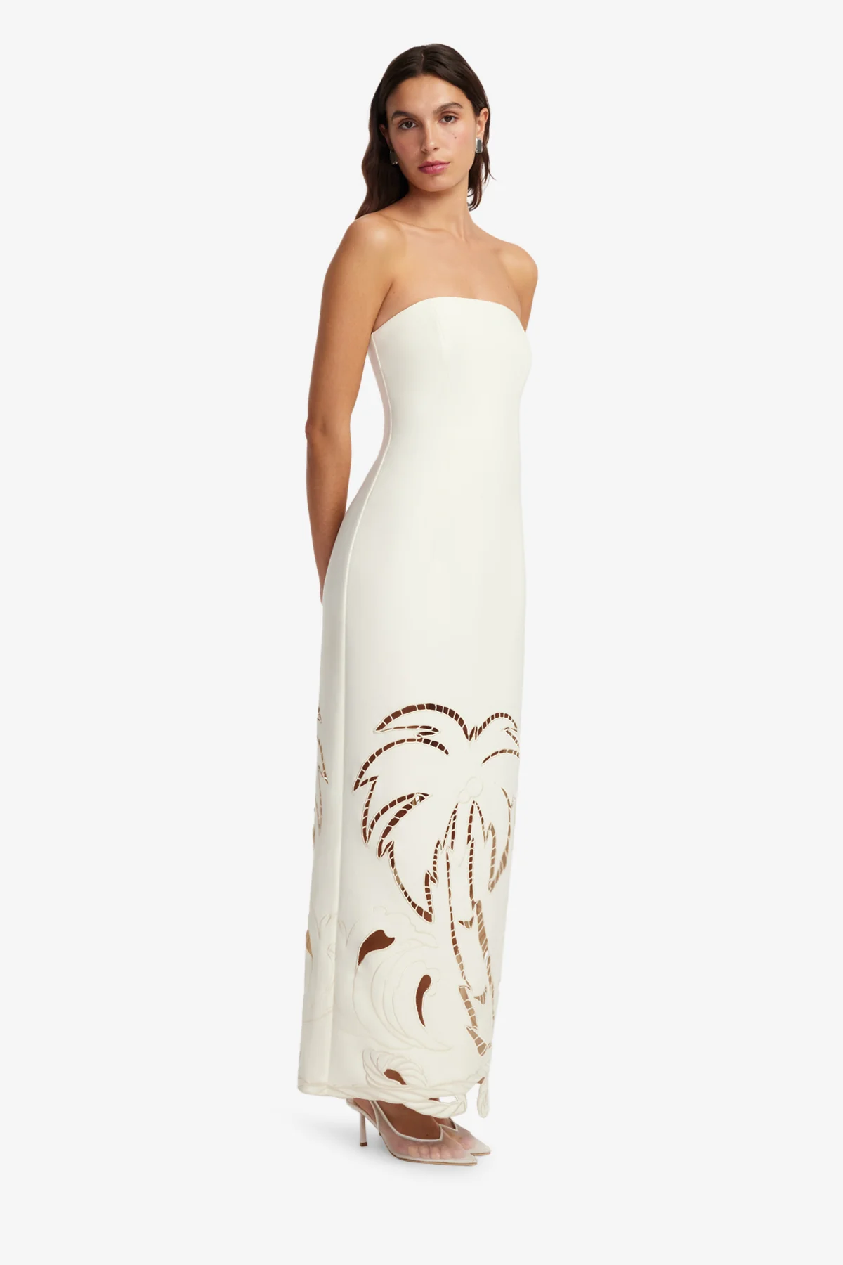 Rayna Palm Bustier Maxi Dress - Vanilla - Image 4