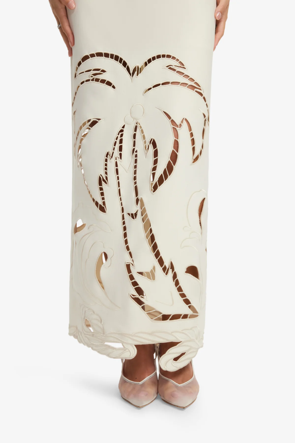 Rayna Palm Bustier Maxi Dress - Vanilla - Image 6