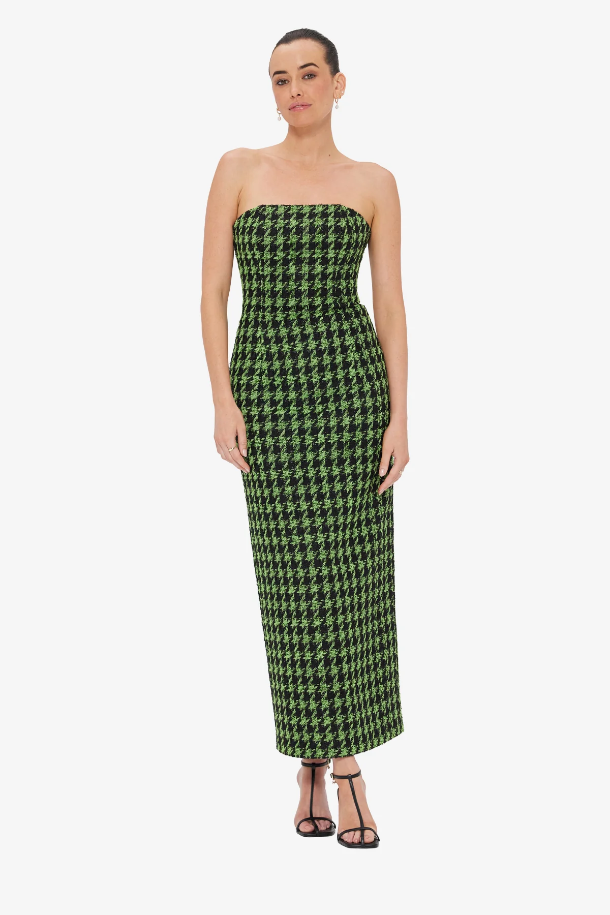 Rayna Tweed Bustier Maxi Dress - Houndstooth - Image 3