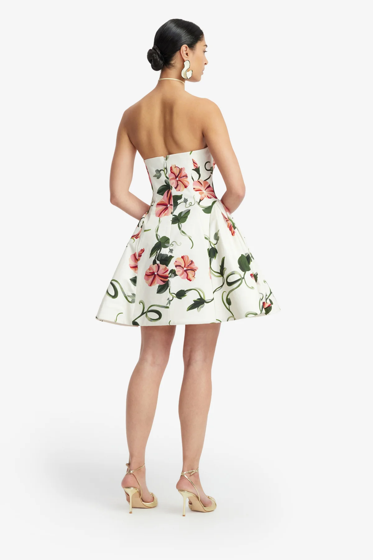 Reese Bustier Mini Dress - Vine Print in Snow - Image 5