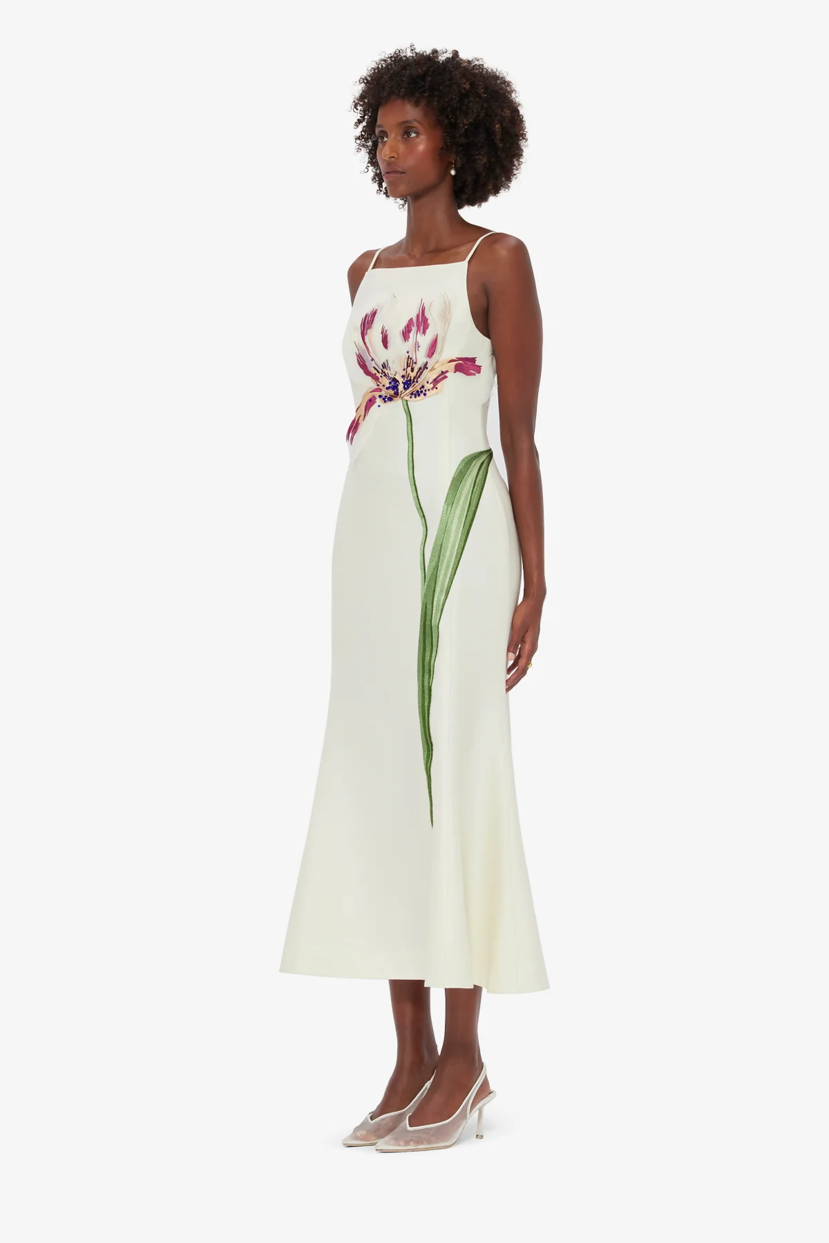 Regina Embellished Wool Blend Midi Dress - Snow - Image 4