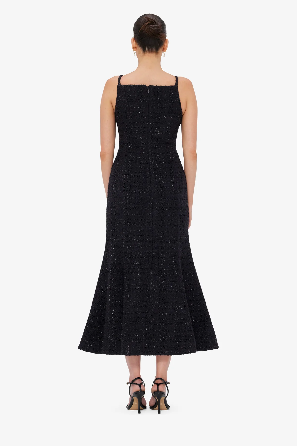Regina Tweed Midi Dress - Ebony - Image 5