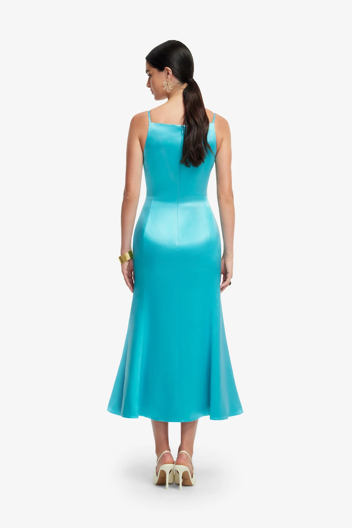 Regina Wool Blend Midi Dress - Aqua - Image 5
