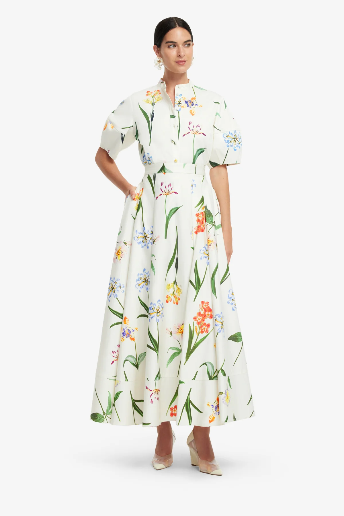 Rhiannan Skirt - Botanical Print in Snow - Image 3