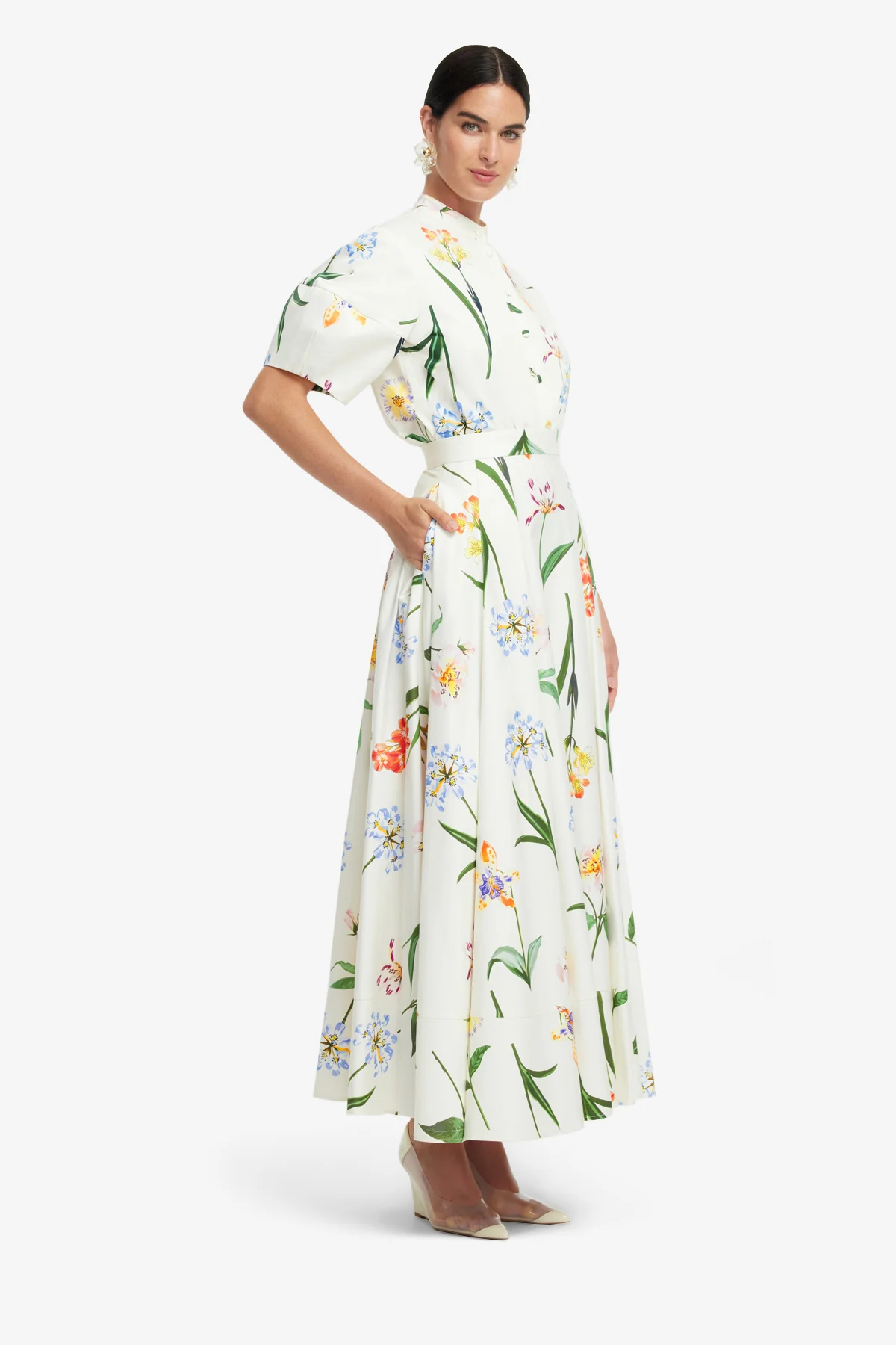 Rhiannan Skirt - Botanical Print in Snow - Image 4