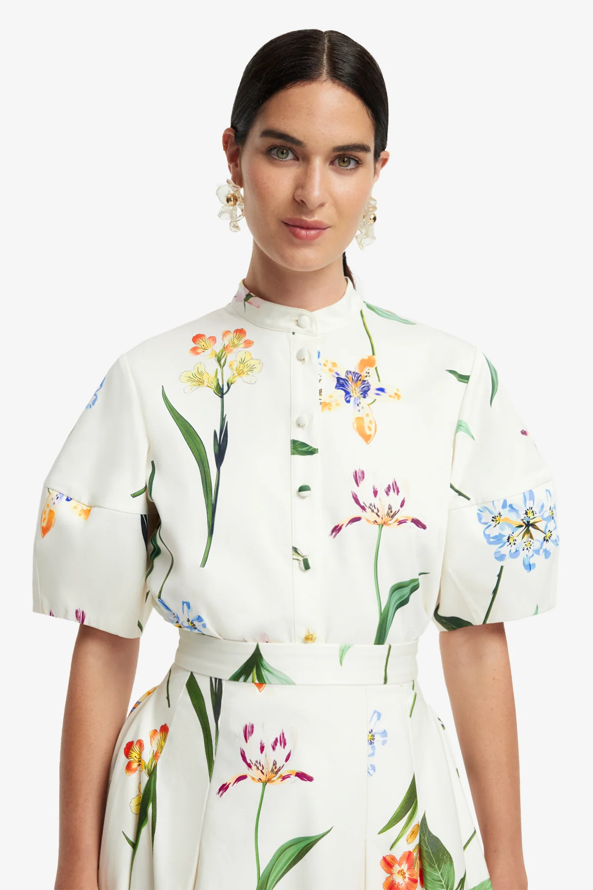 Rhiannan Skirt - Botanical Print in Snow - Image 6
