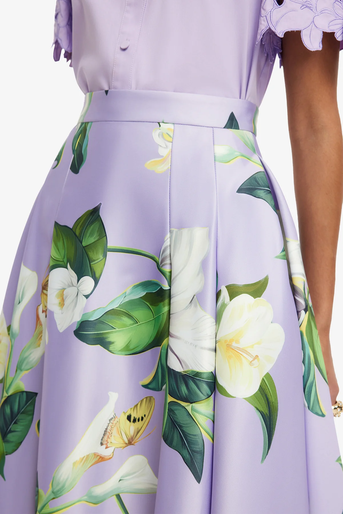 Rhiannan Skirt - Lily Blossom Print in Lilac - Image 6