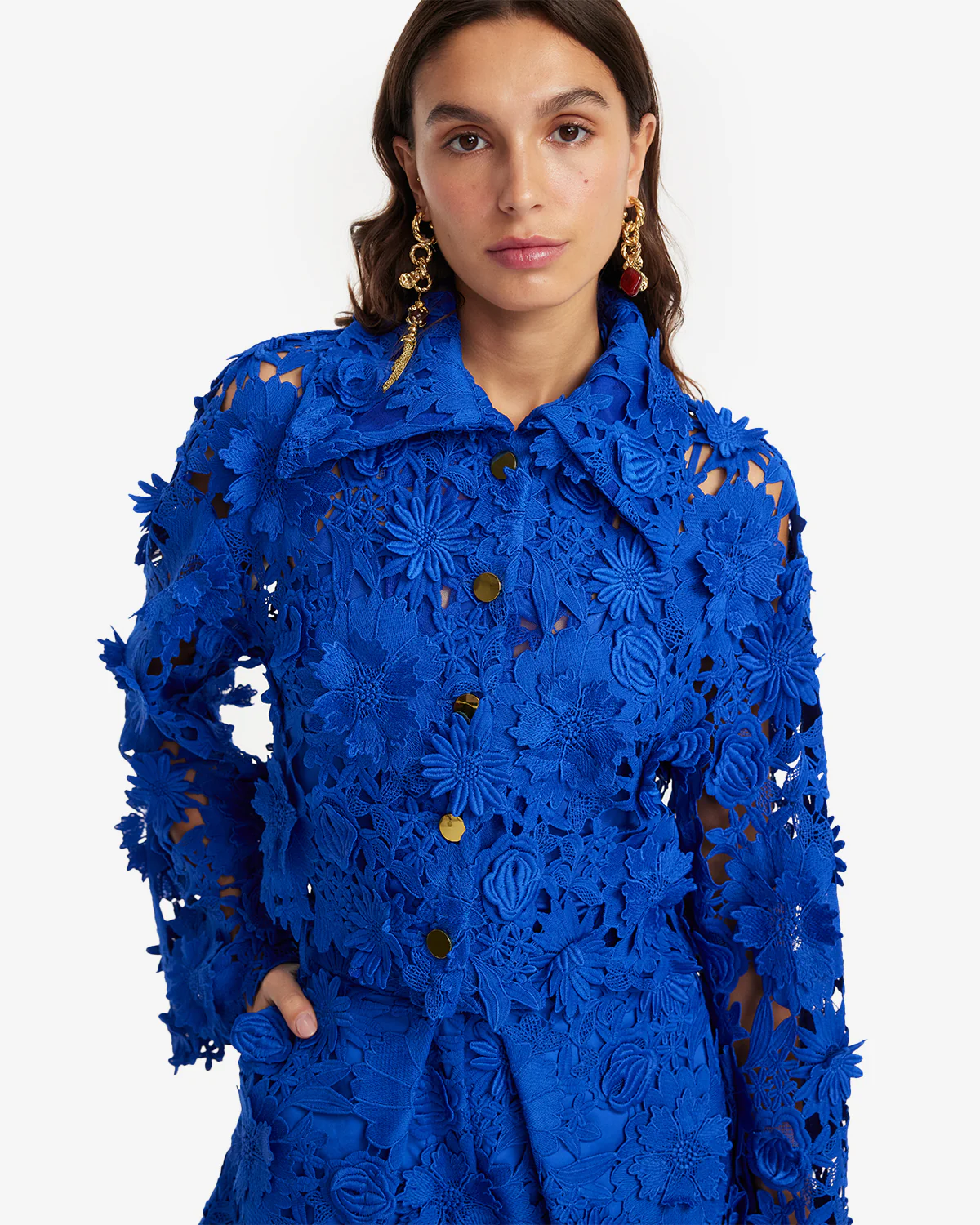 Robyn Lace Shirt - Lapis - Image 6