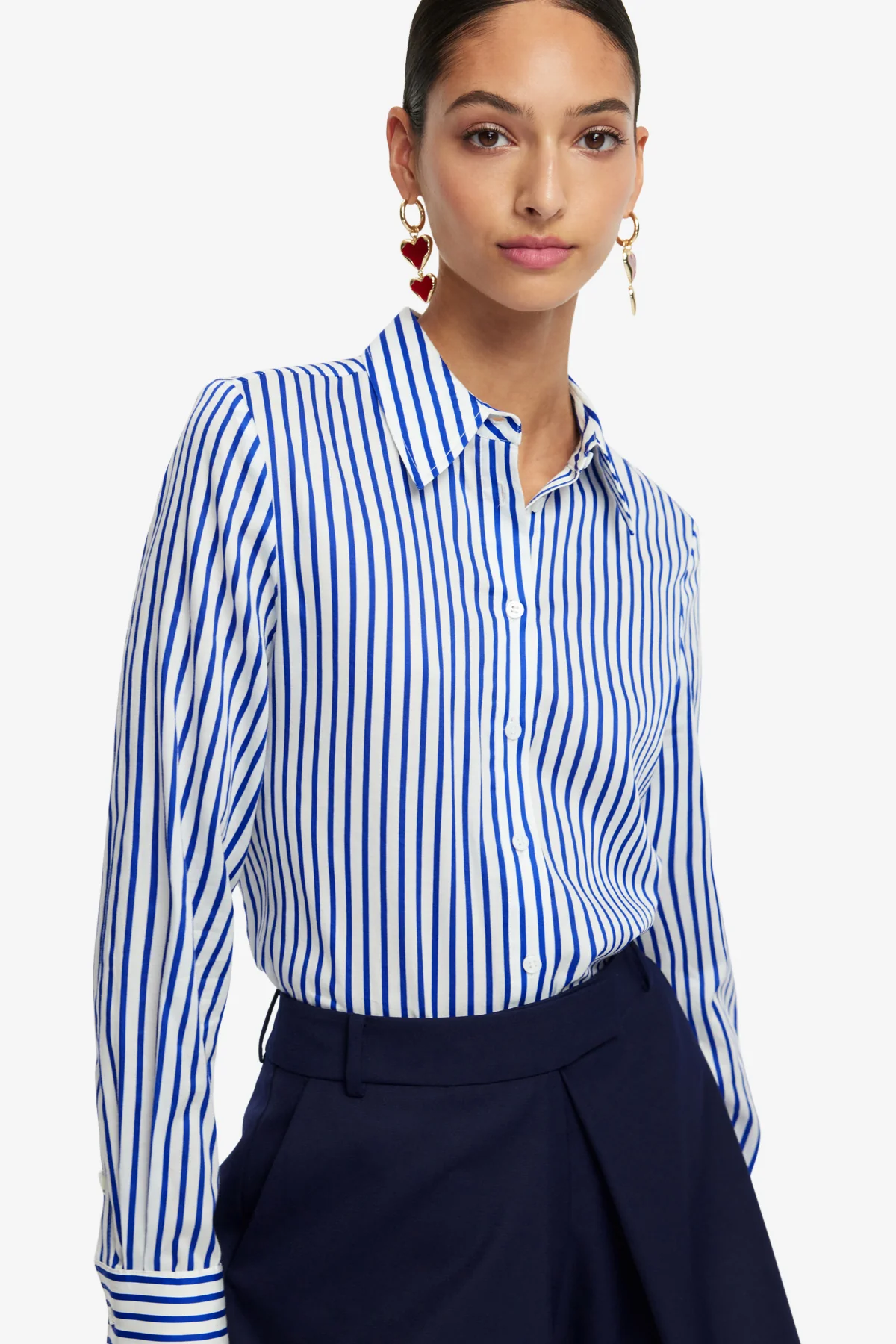 Rosaline Striped Shirt - Navy - Image 6