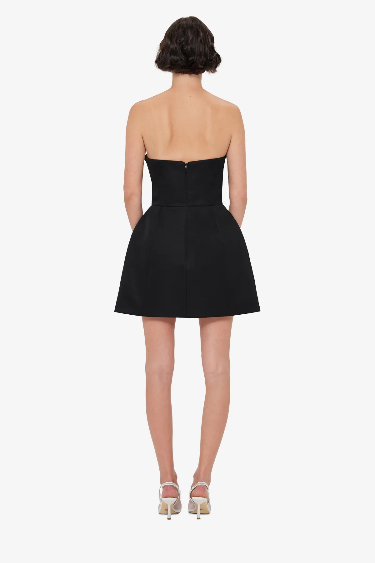 Rosario Appliqué Floral Bustier Mini Dress - Iris Print in Ebony - Image 5