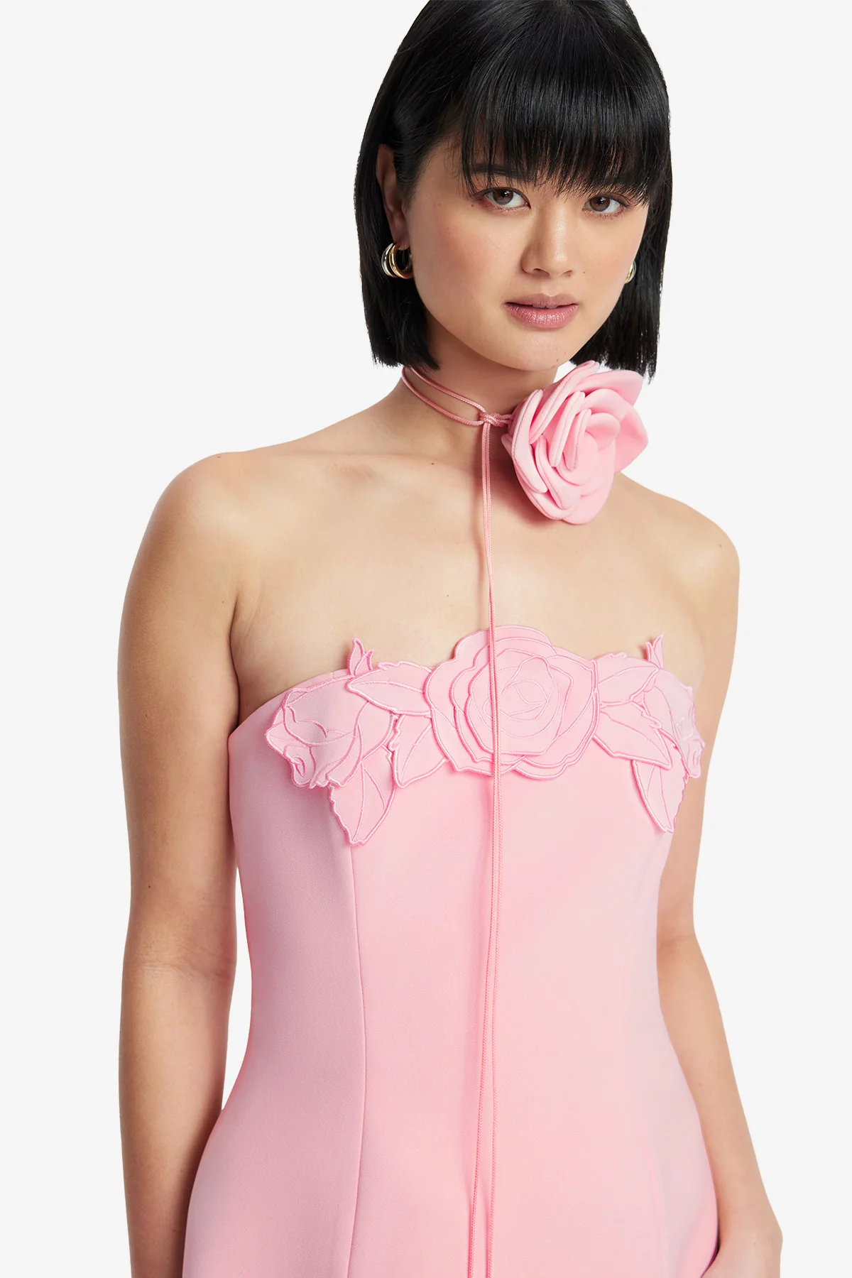 Roselle Appliqué Bustier Mini Dress - Blush Pink - Image 6