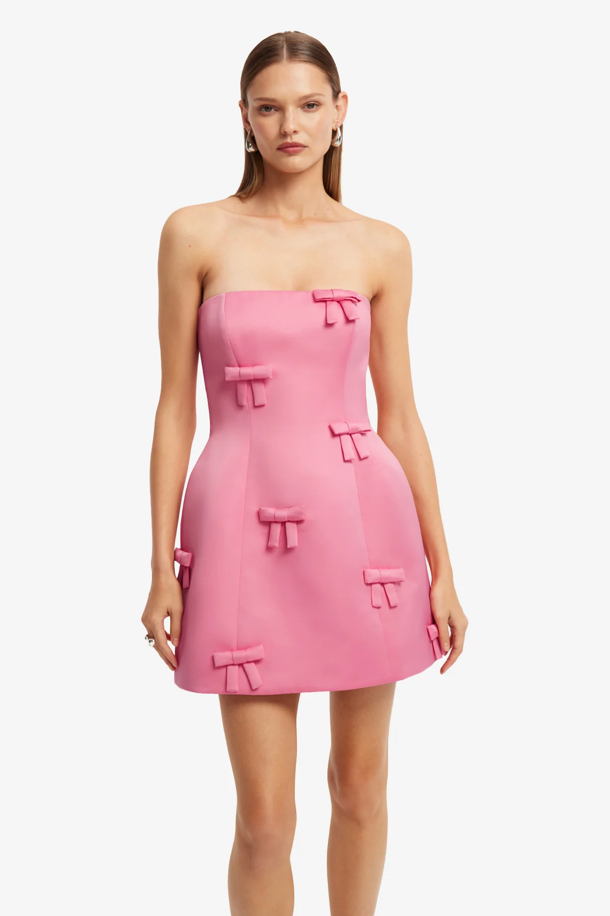 Roselle Bow Mini Dress - Fuchsia - Image 6