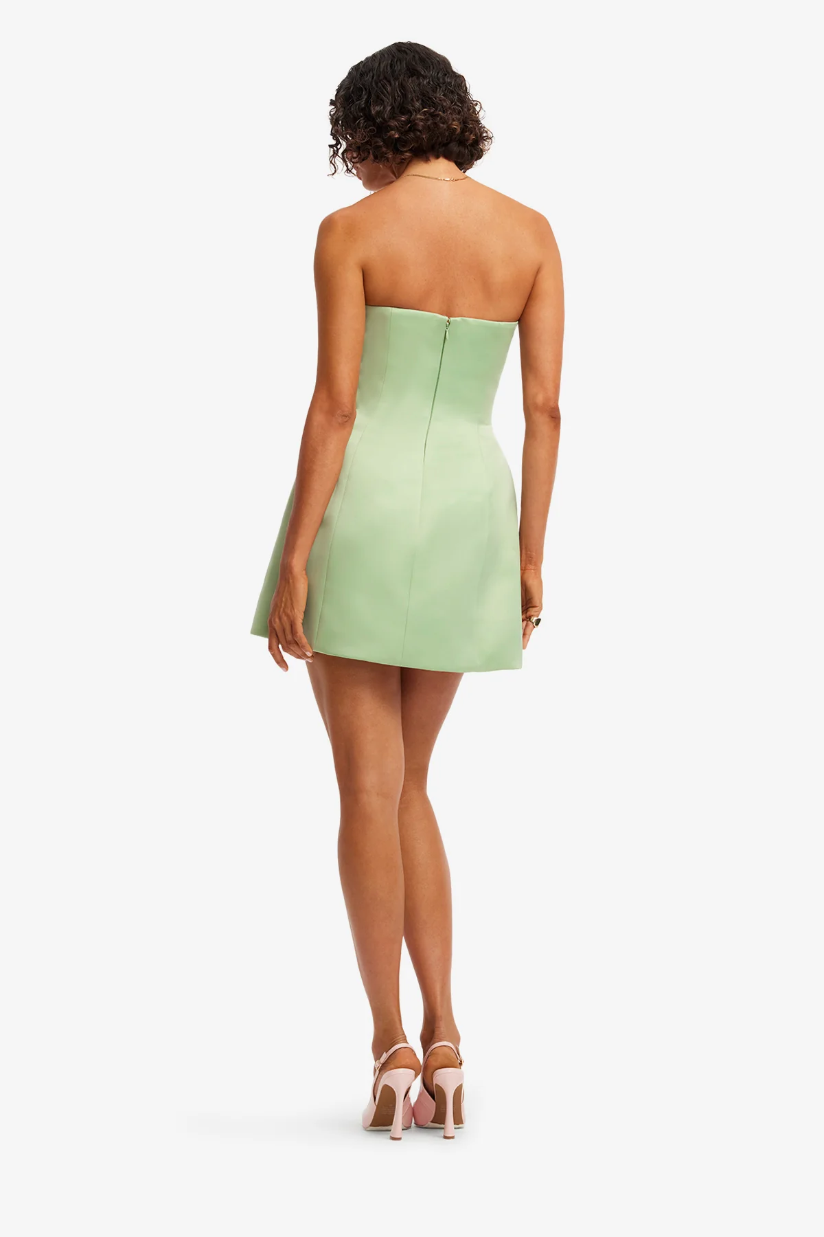 Roselle Cutout Bustier Mini Dress - Tulip Print in Green - Image 5
