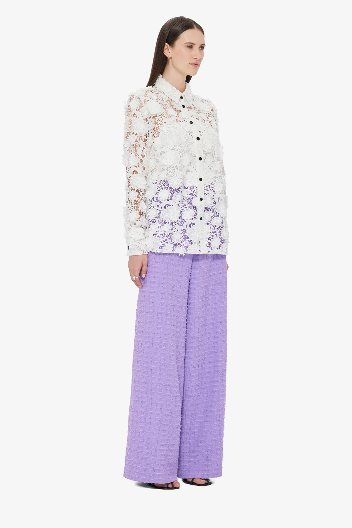 Sabrina Lace Shirt - Snow - Image 4