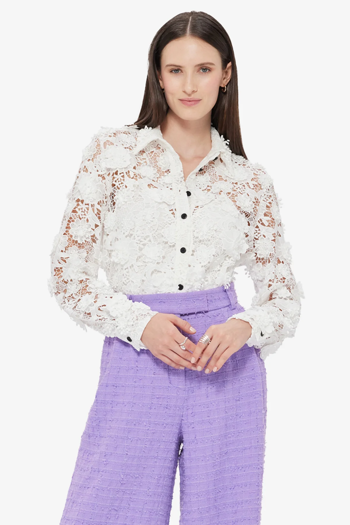Sabrina Lace Shirt - Snow - Image 6
