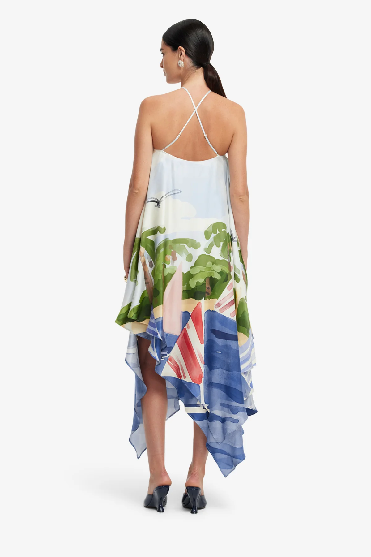 Sally Halterneck Maxi Dress - Nautical Print - Image 5