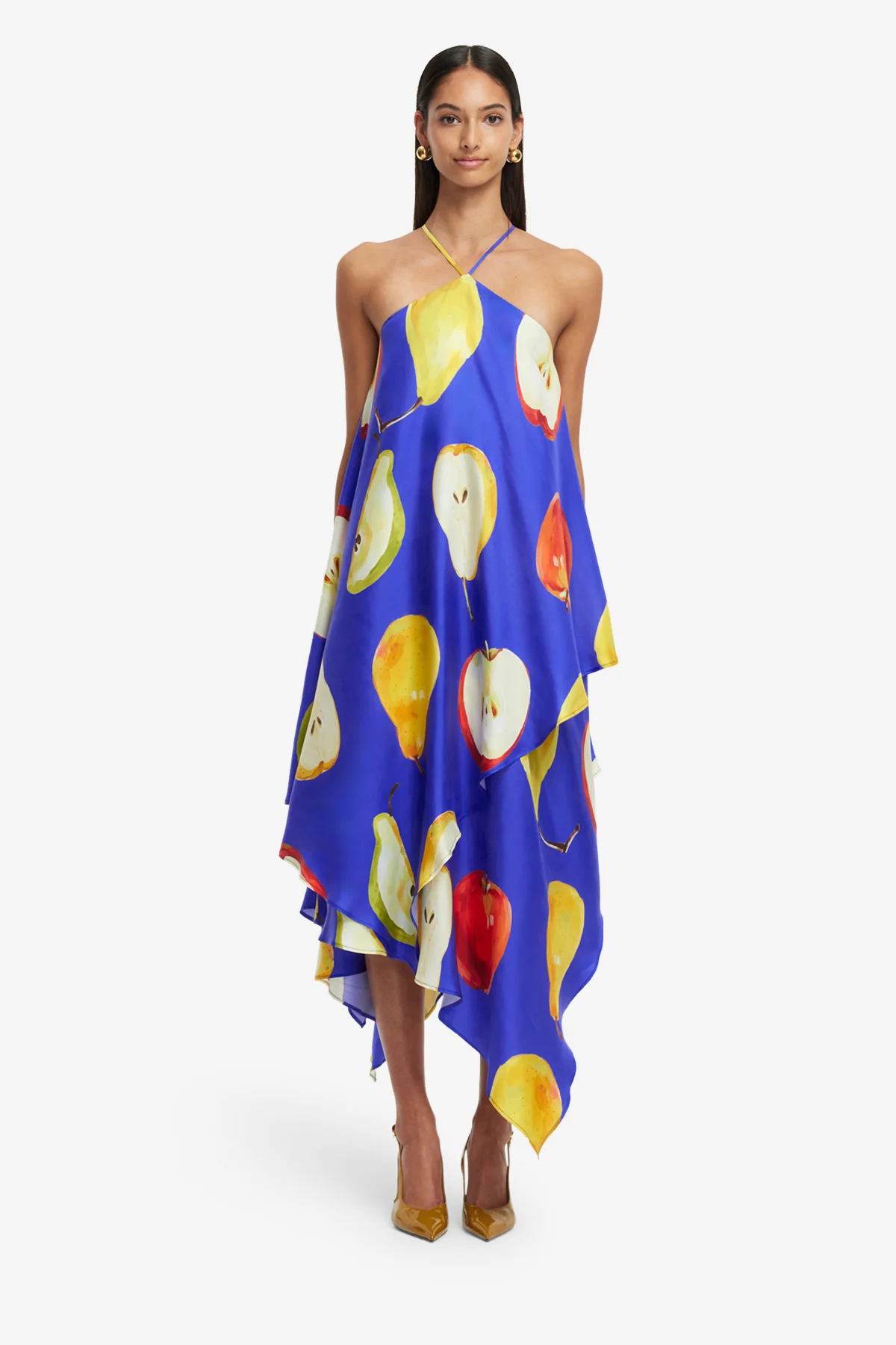 Sally Halterneck Maxi Dress - Pear Print - Image 2