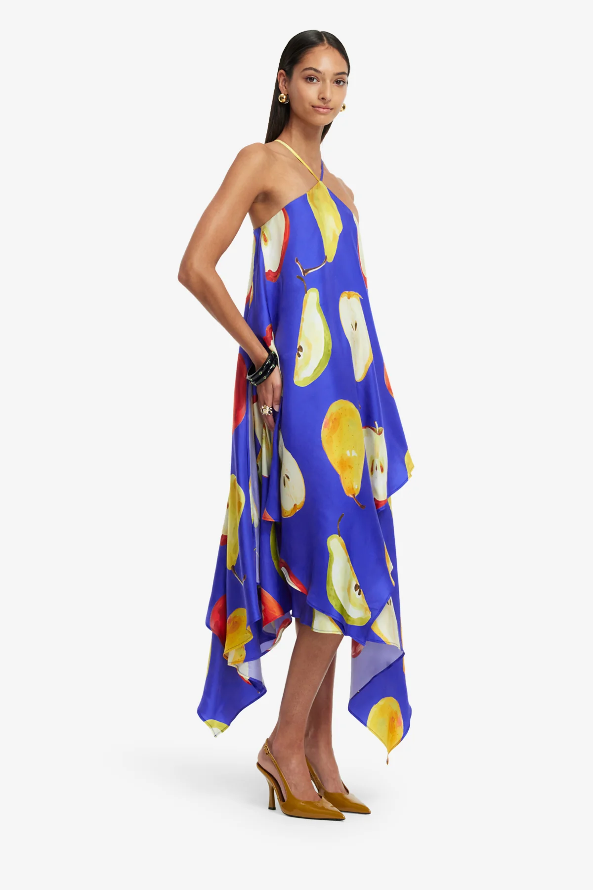 Sally Halterneck Maxi Dress - Pear Print - Image 4