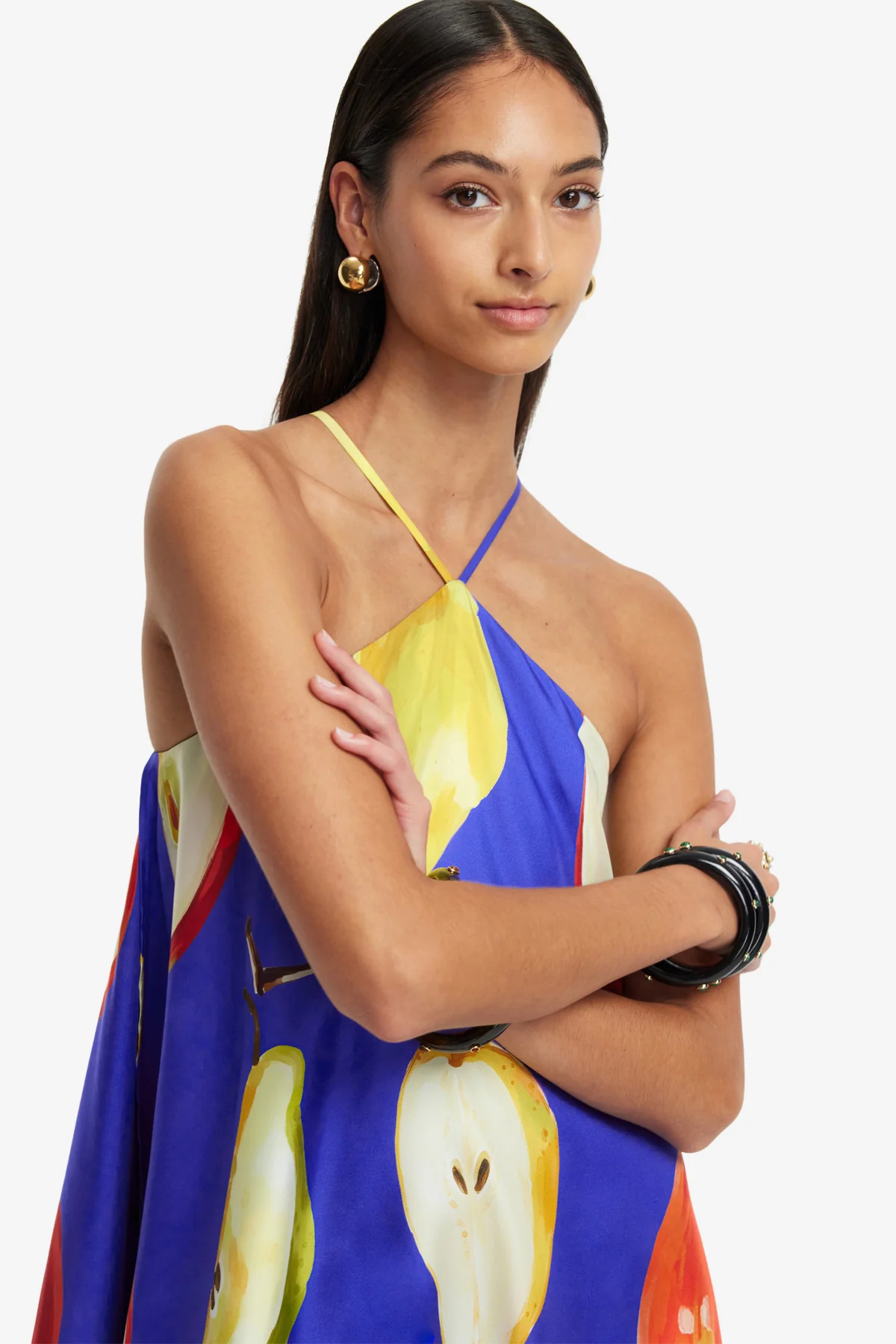 Sally Halterneck Maxi Dress - Pear Print - Image 6