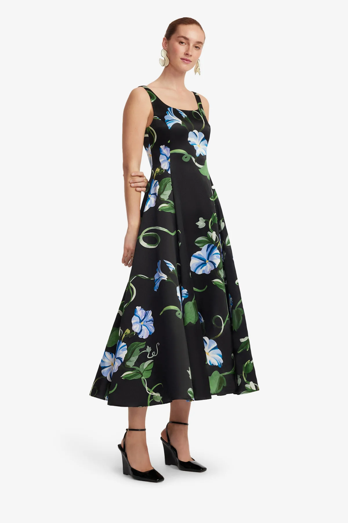 Serafina Appliqué Maxi Dress - Vine Print in Ebony - Image 4