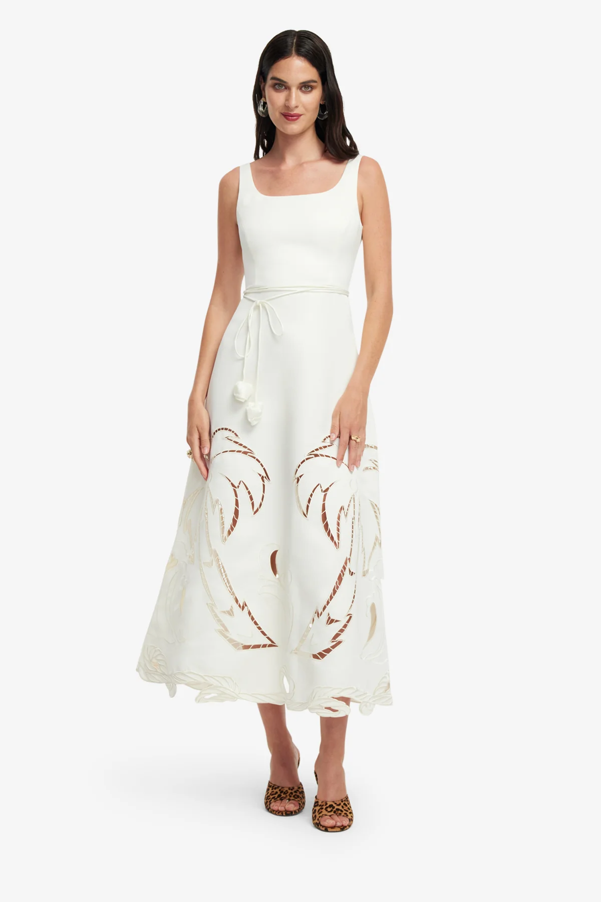 Serafina Palm Maxi Dress - Vanilla - Image 3