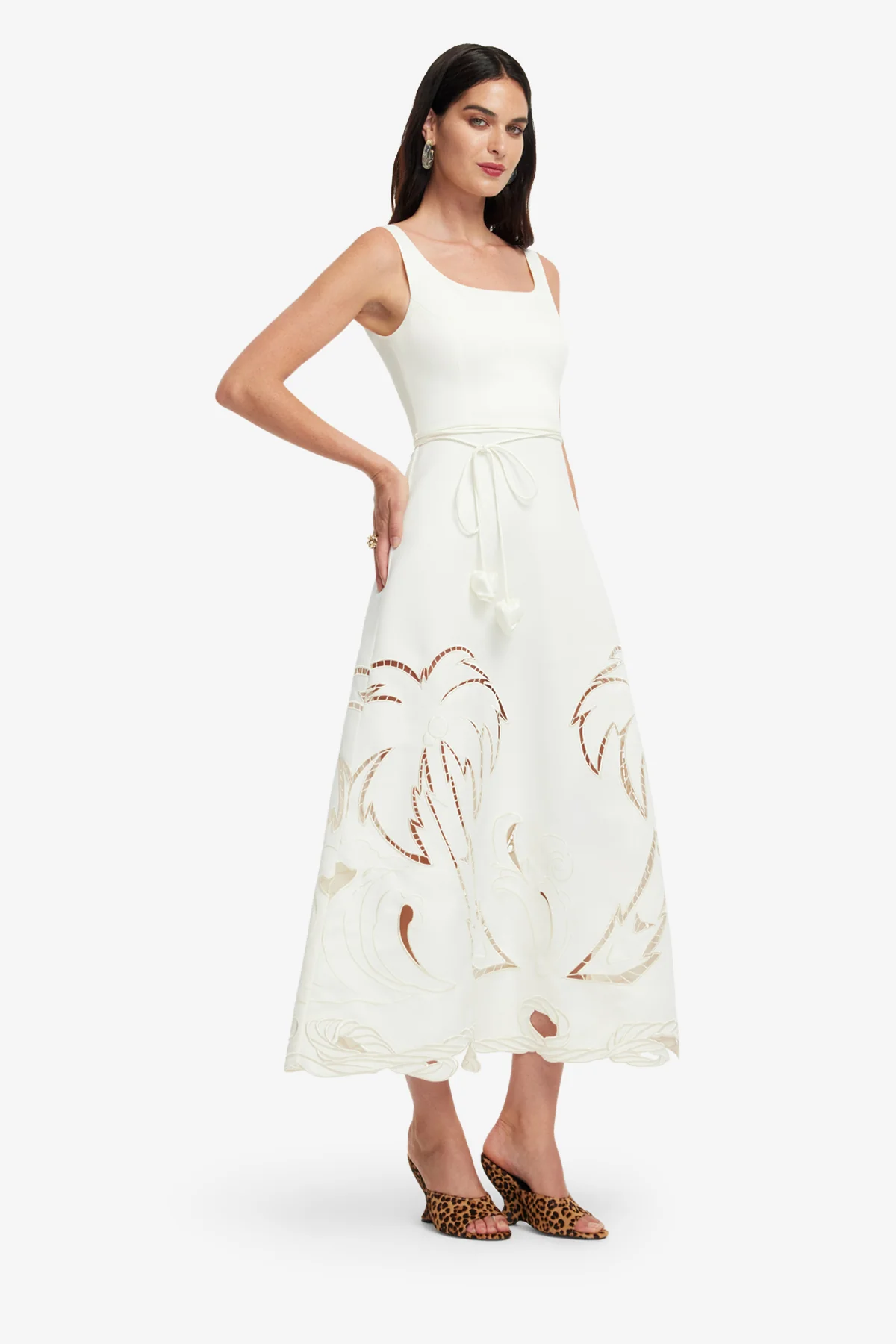 Serafina Palm Maxi Dress - Vanilla - Image 4