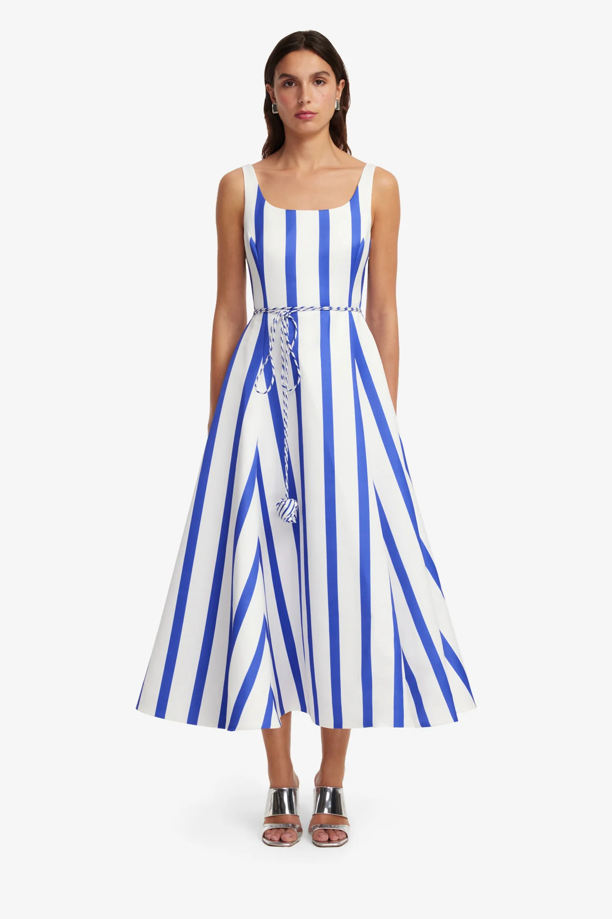 Serafina Striped Maxi Dress - Navy - Image 2