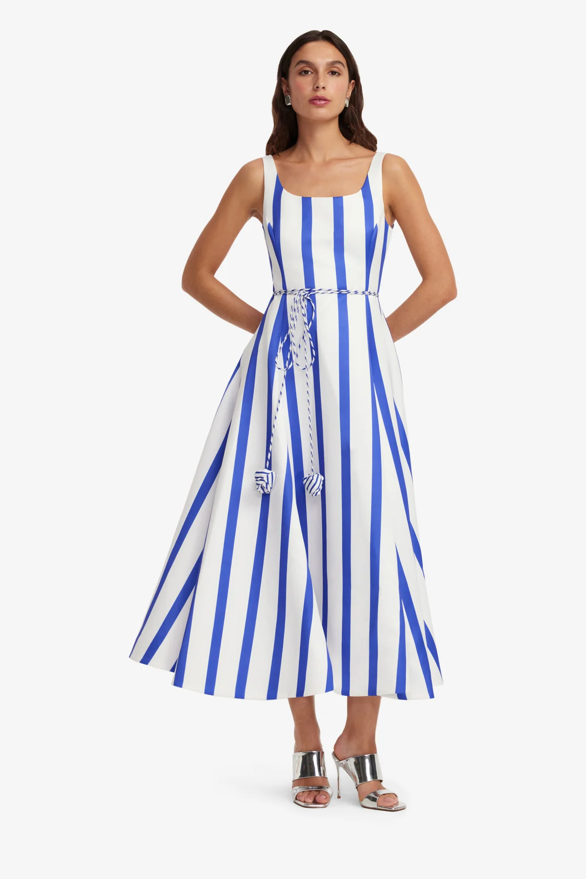 Serafina Striped Maxi Dress - Navy - Image 3