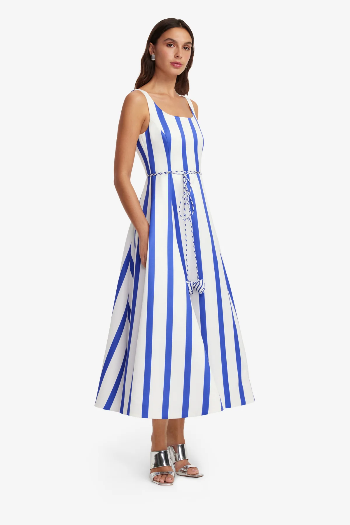 Serafina Striped Maxi Dress - Navy - Image 4