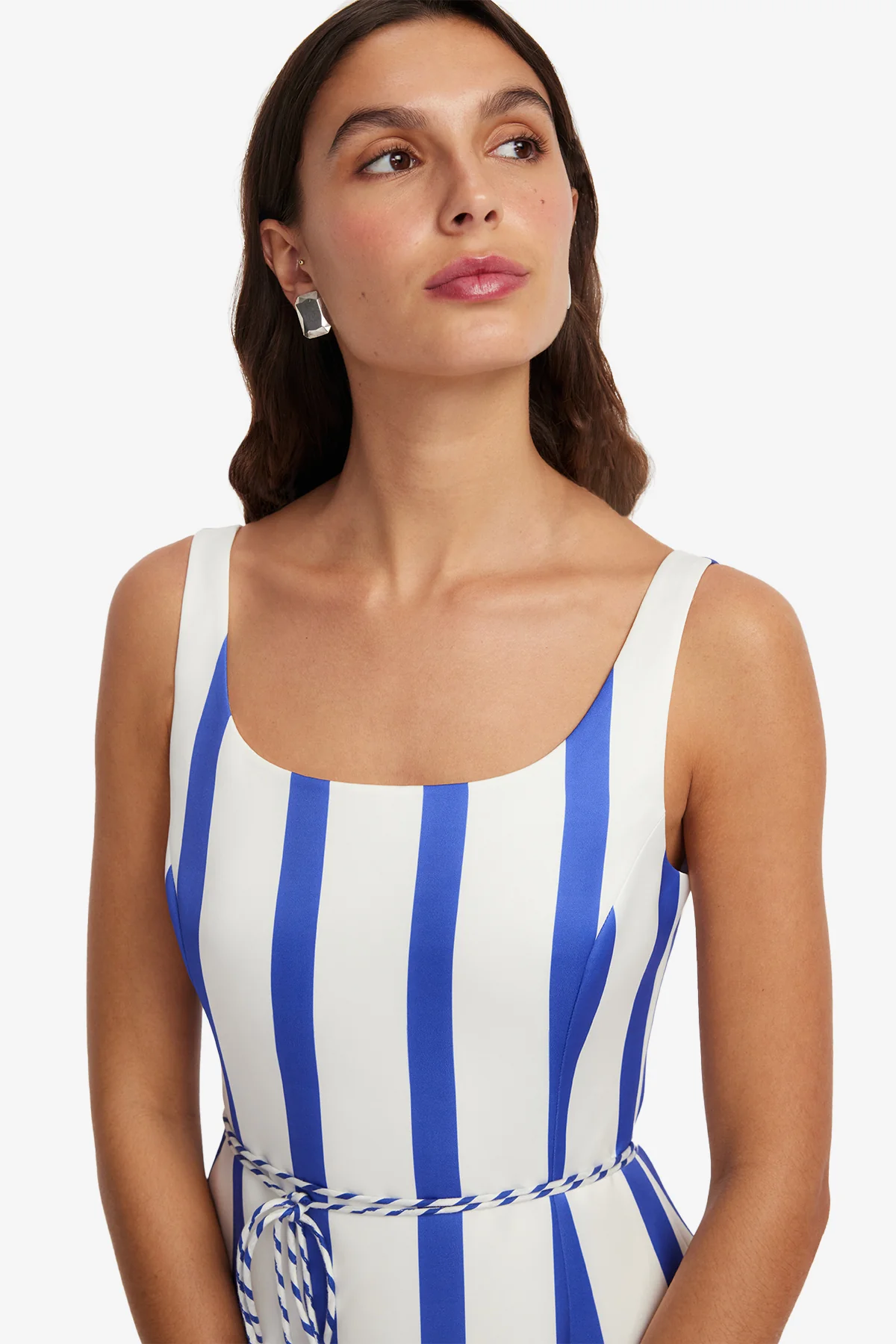 Serafina Striped Maxi Dress - Navy - Image 6