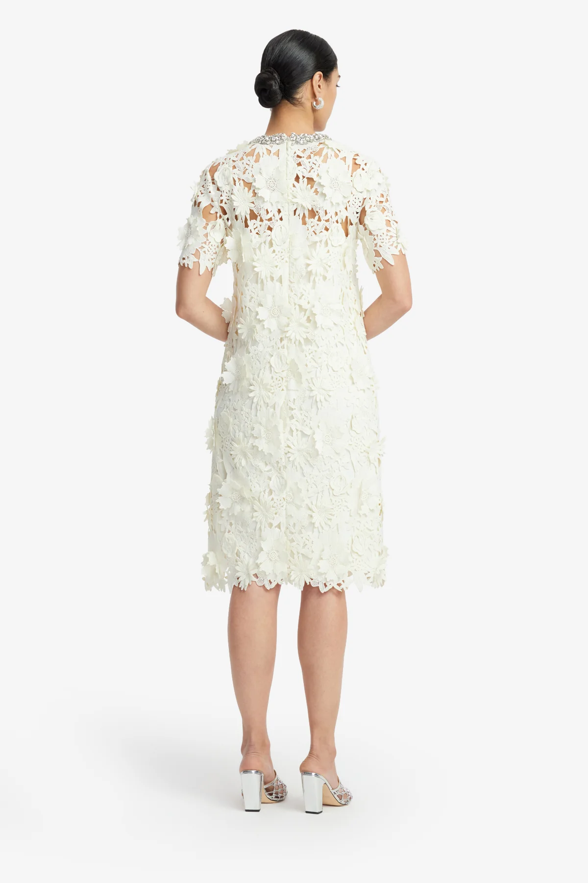 Sheridan Embellished Lace Midi Dress - Snow - Image 5