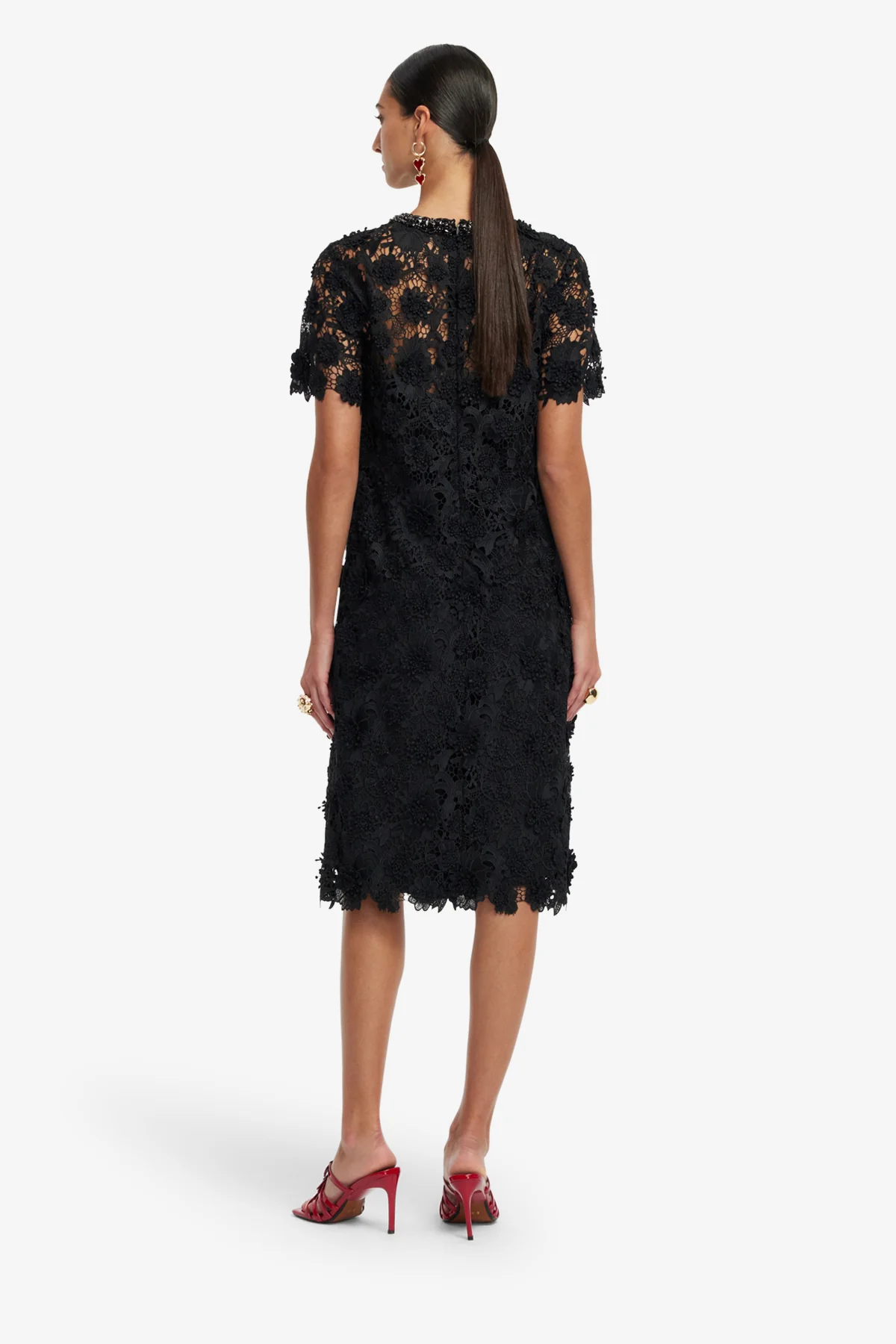 Sheridan Lace Midi Dress - Ebony - Image 5