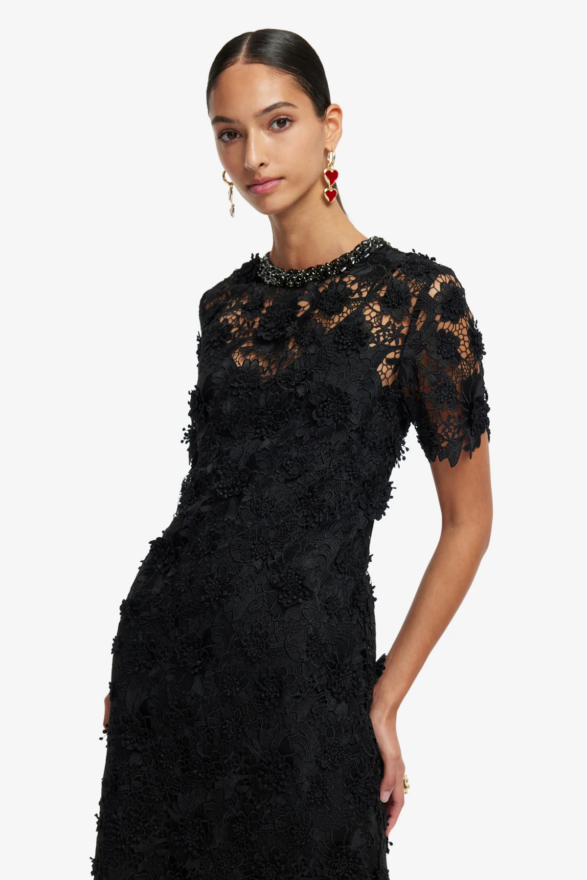 Sheridan Lace Midi Dress - Ebony - Image 6