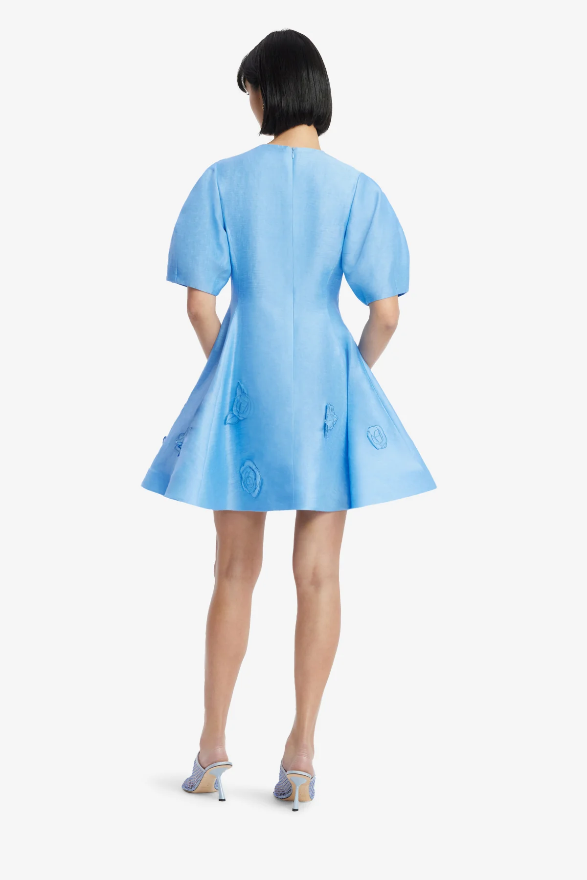 Simona Appliqué Mini Dress - Pastel Blue - Image 5