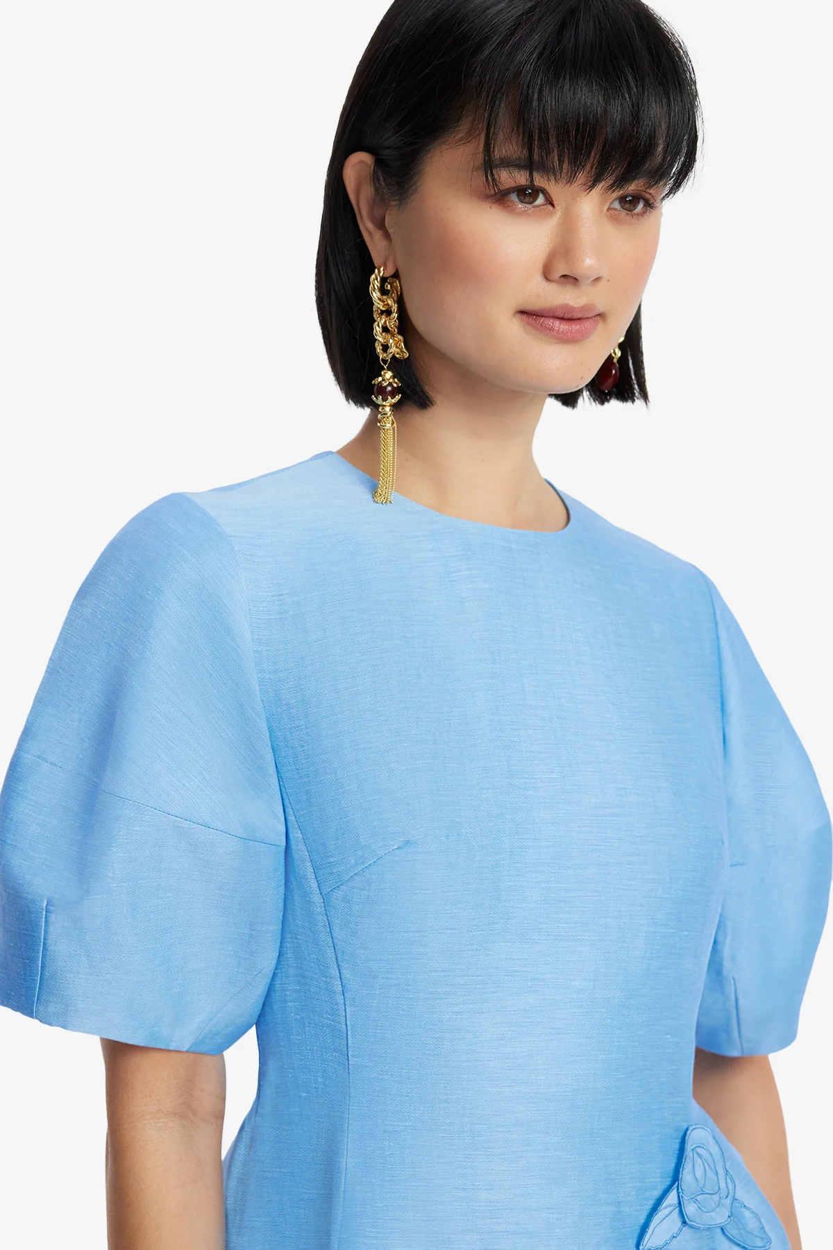 Simona Appliqué Mini Dress - Pastel Blue - Image 6
